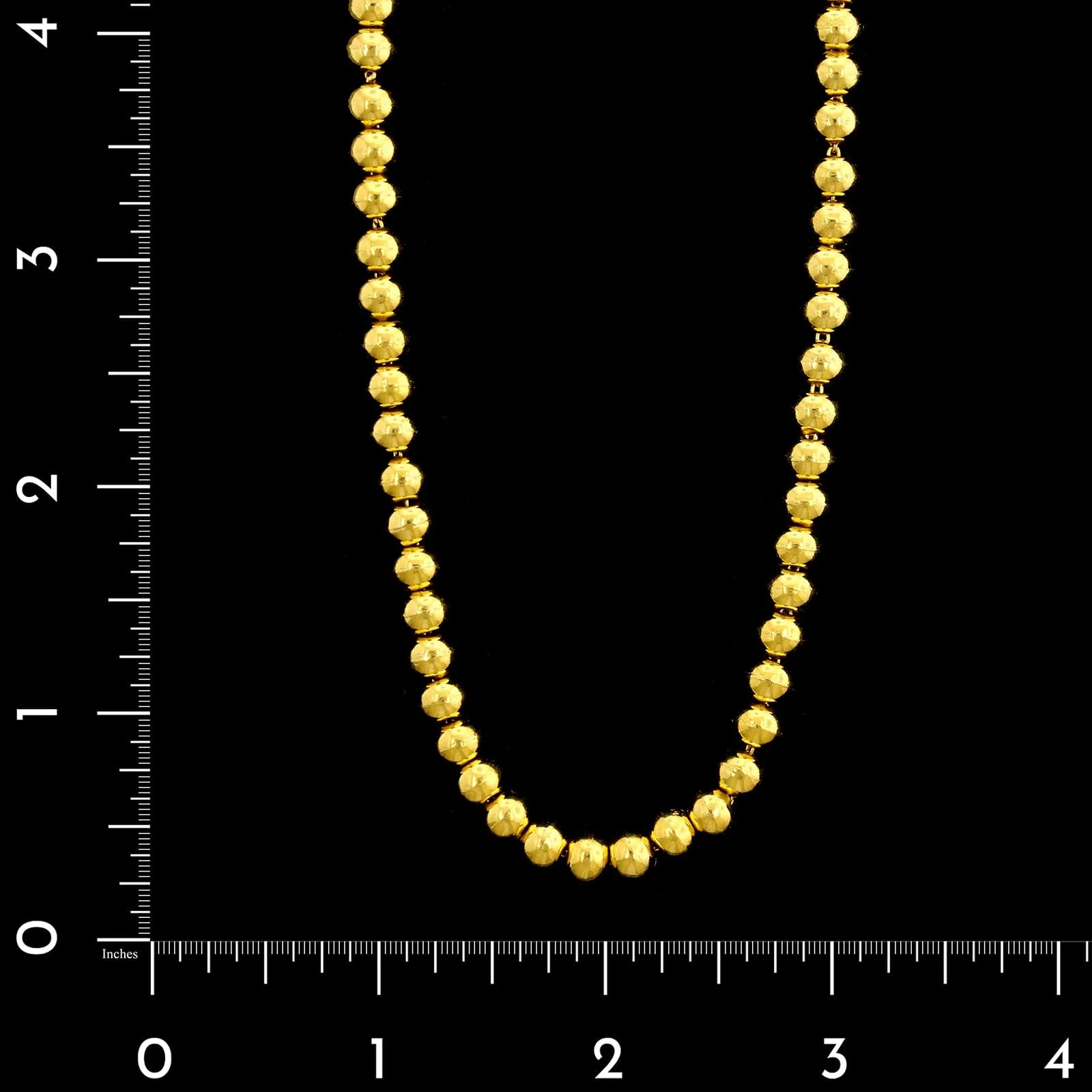 24K Yellow Gold Estate Beaded Necklace - Image 3