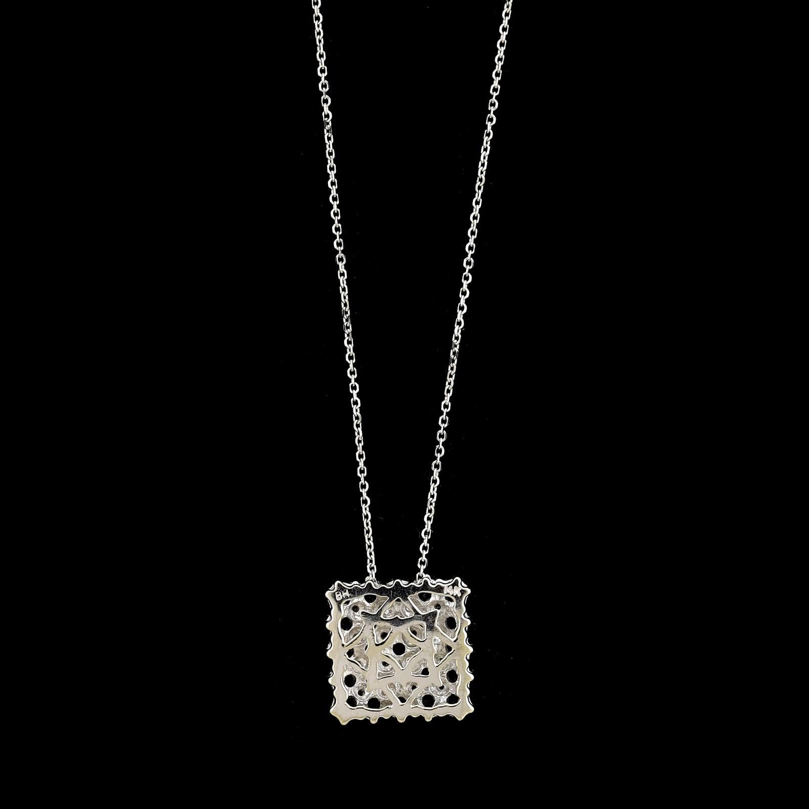 14K White Gold Estate Sapphire and Diamond Necklace - Image 2