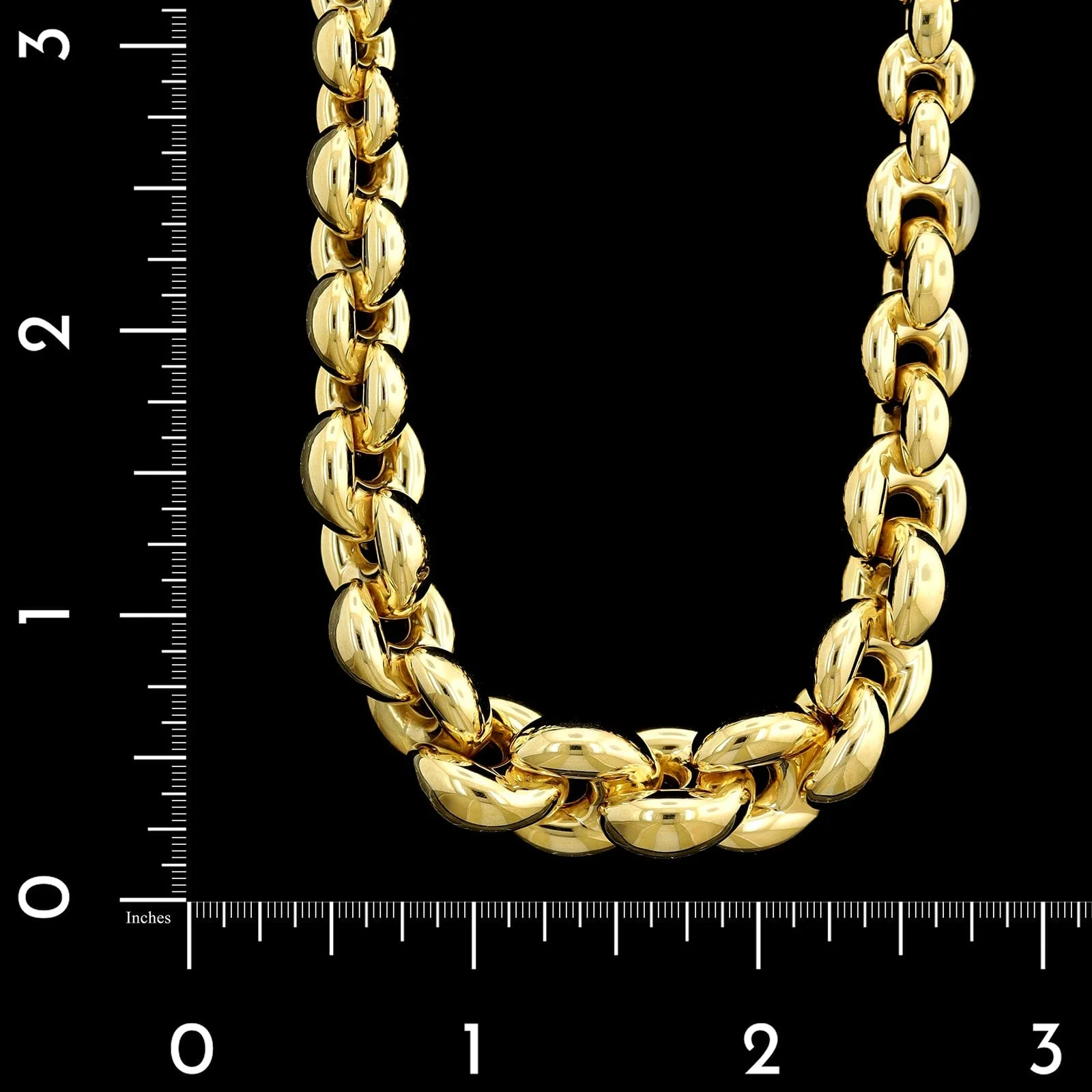 18K Yellow Gold Estate Graduated Fancy Link Necklace - Image 3
