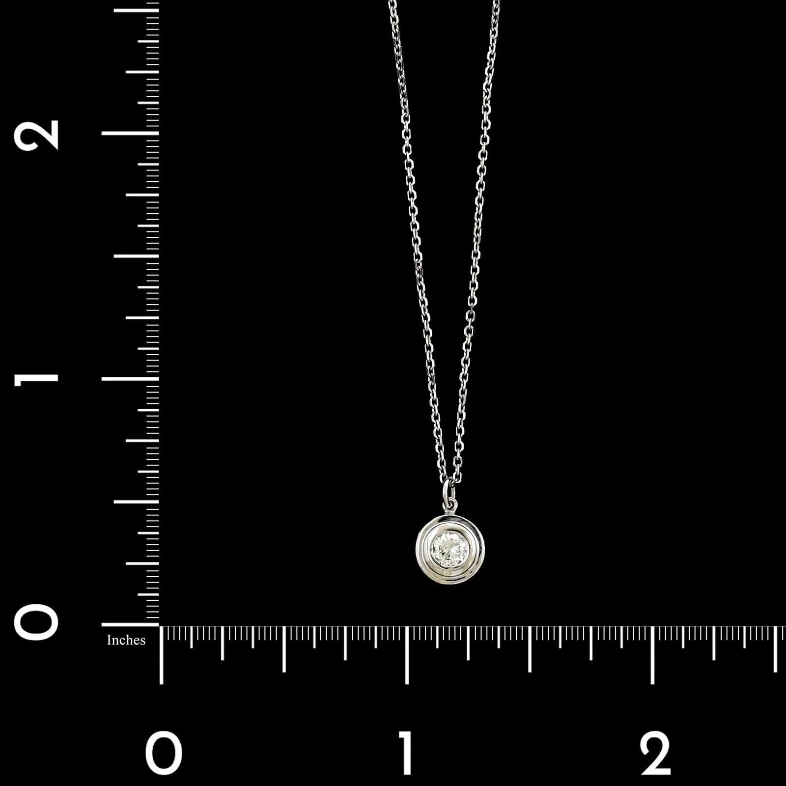 14K White Gold Diamond Solitaire Pendant Necklace - Image 4