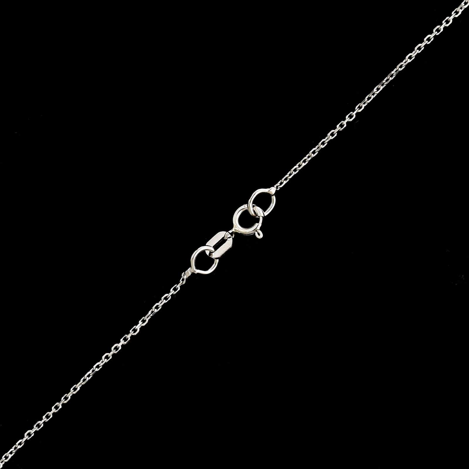14K White Gold Sapphire and Diamond Pendant Necklace - Image 3