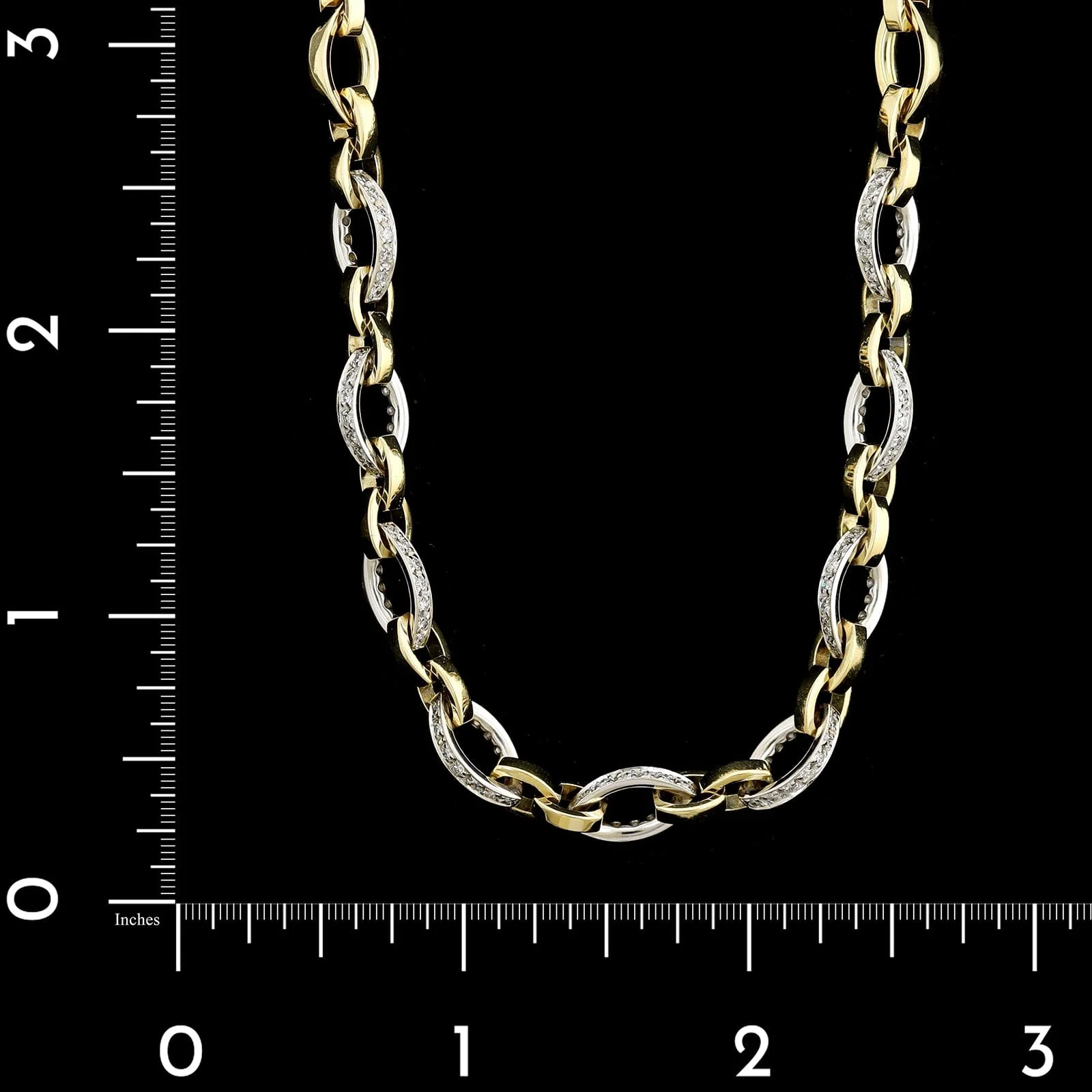 18K Two-tone Gold Estate Diamond Necklace - Image 3