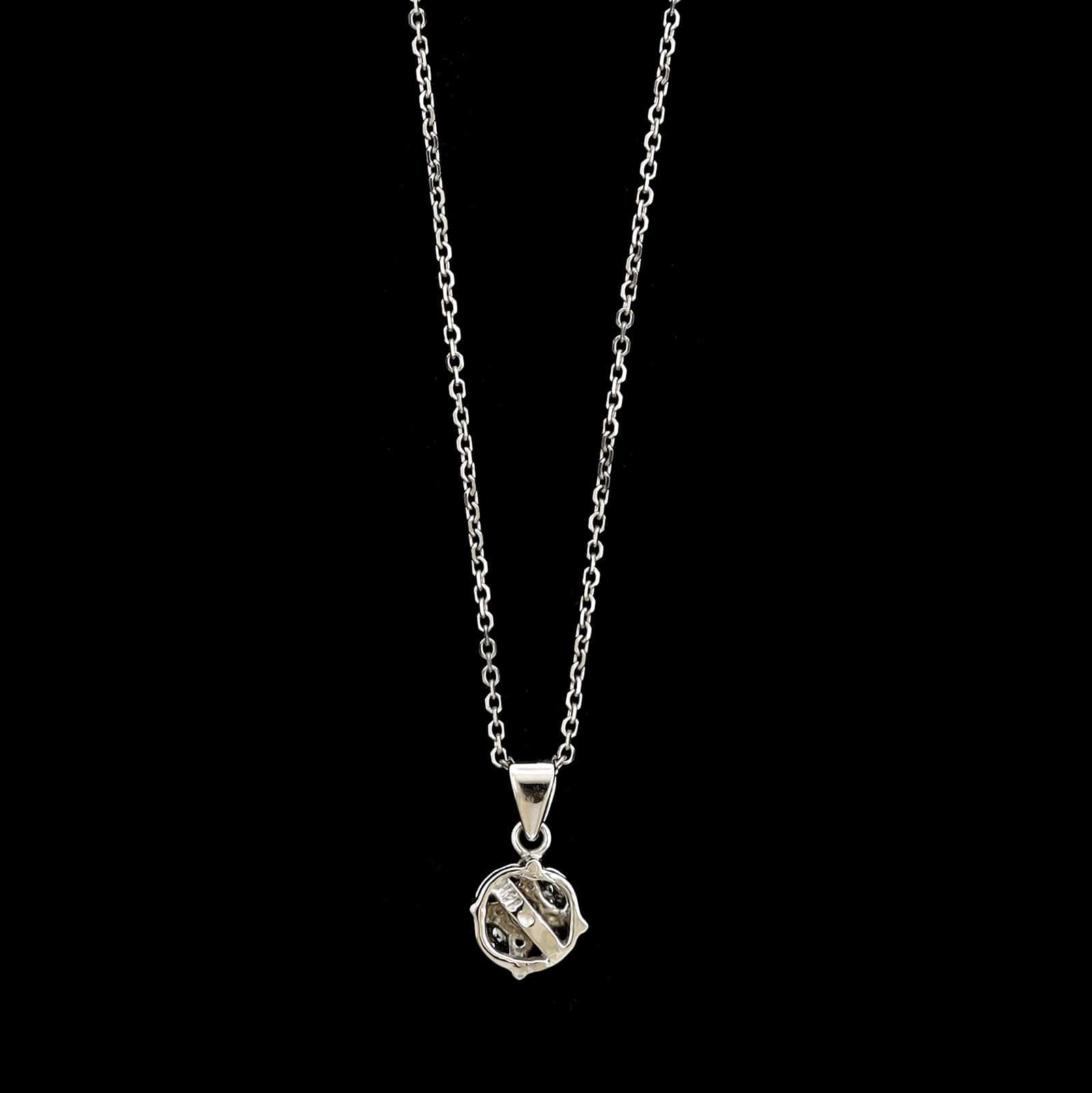 14K White Gold Estate Diamond Pendant Necklace&nbsp; - Image 2