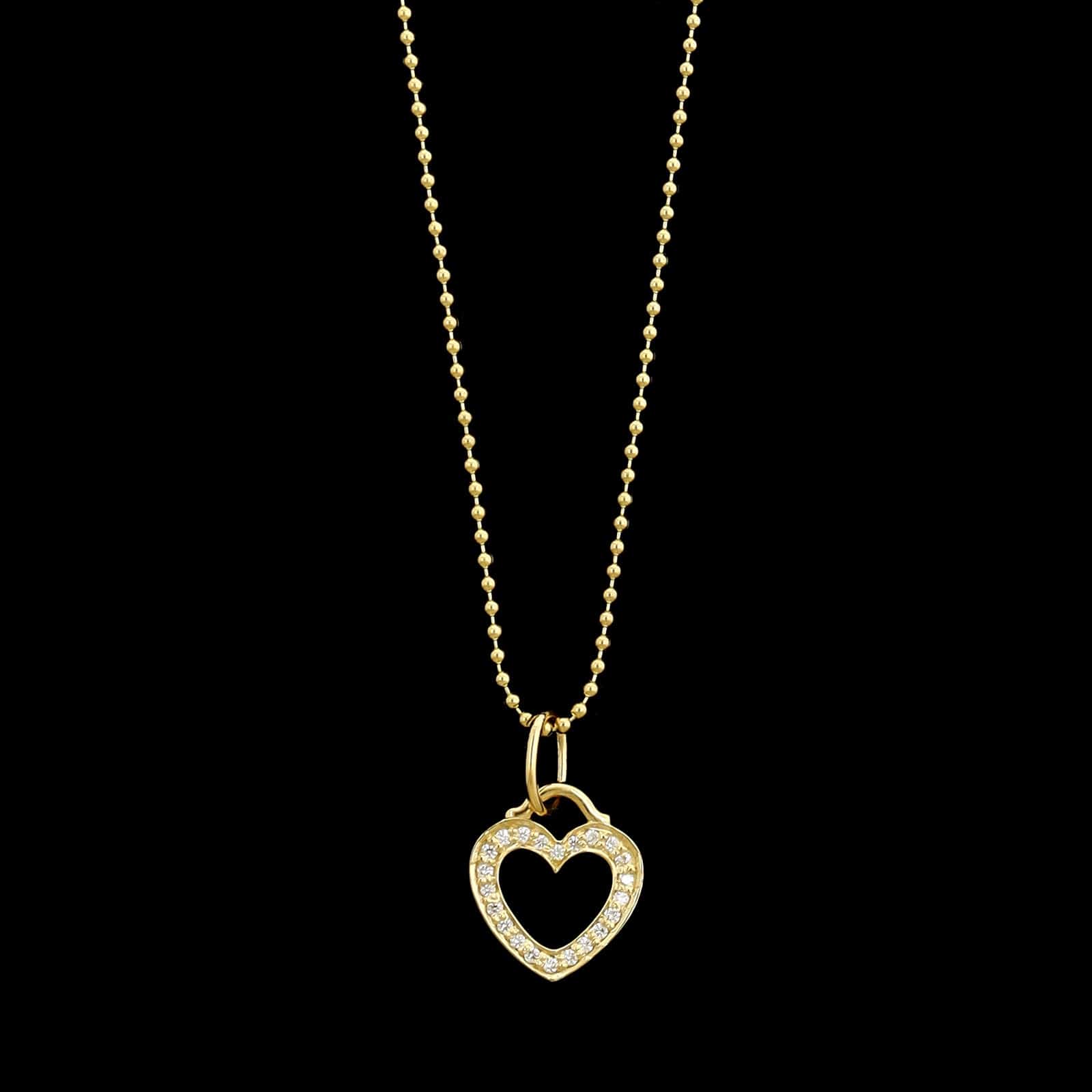 Tiffany & Co. 18K Yellow Gold Estate Sentimental Heart Diamond Pendant Necklace