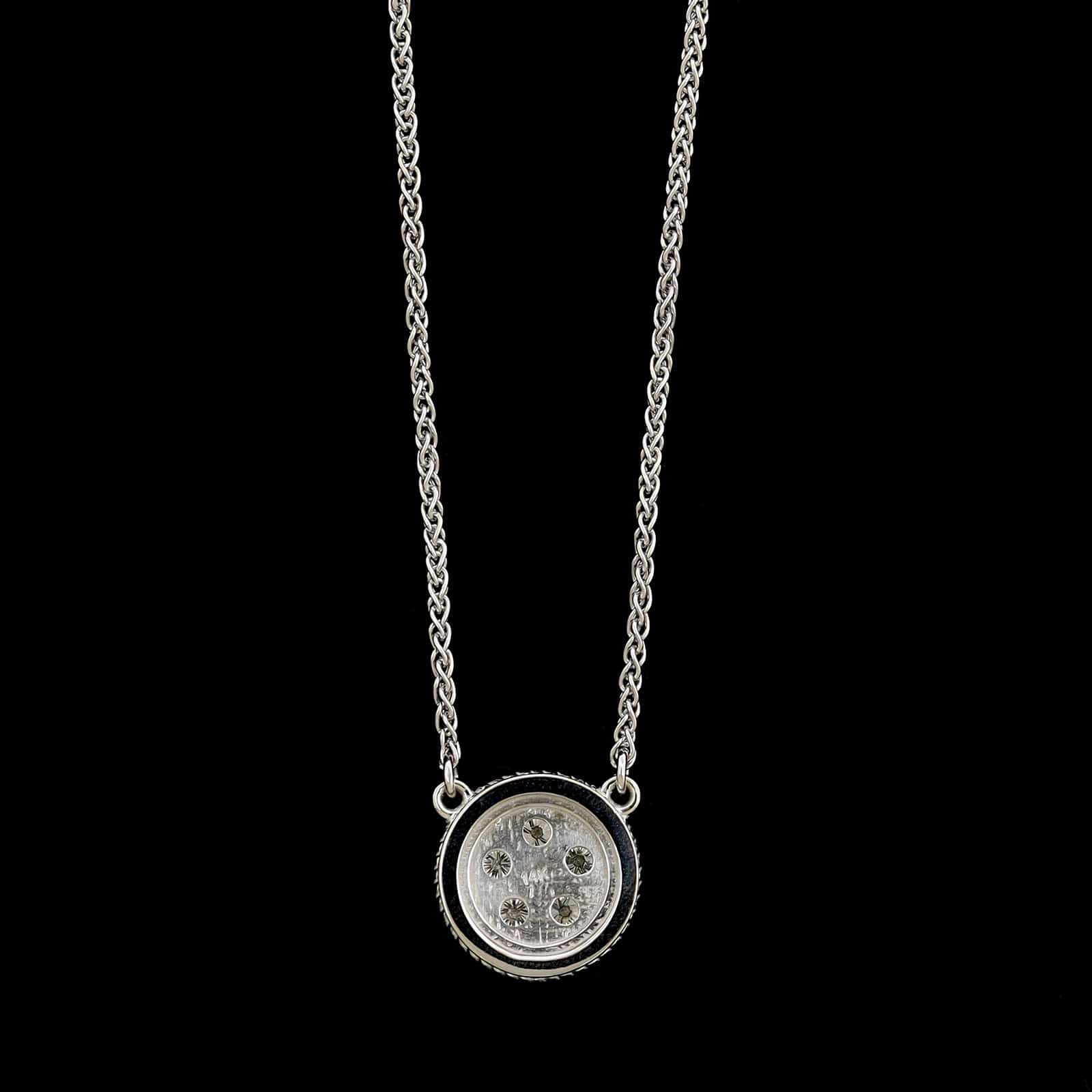 14K White Gold Estate Diamond Pendant - Image 2