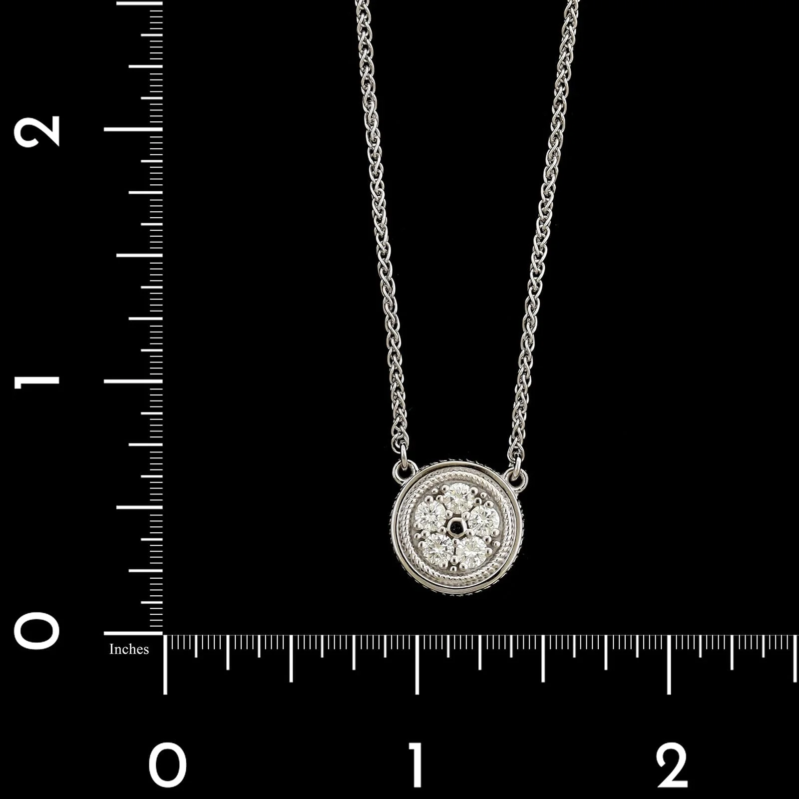 14K White Gold Estate Diamond Pendant - Image 4