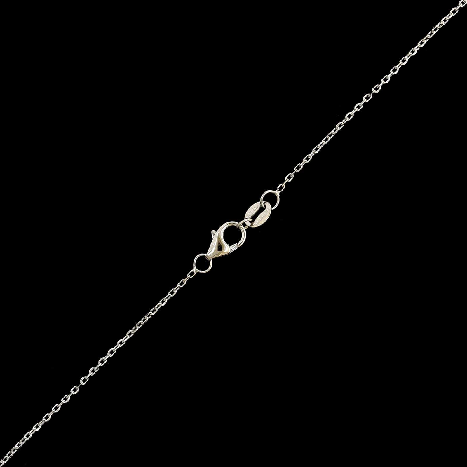 14K White Gold Estate Diamond Flower Pendant Necklace - Image 3
