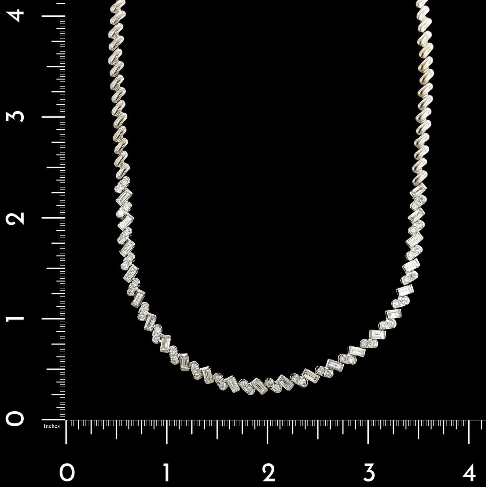 18K White Gold Estate Diamond Necklace - Image 4