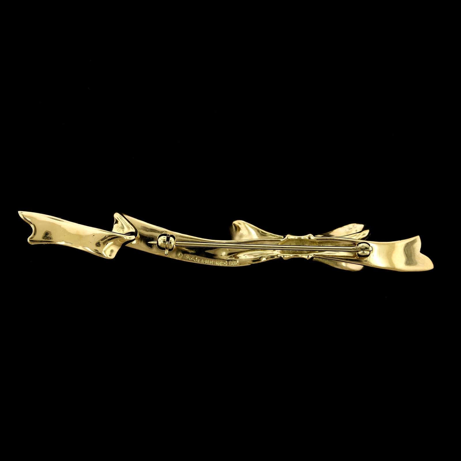 Angela Cummings 18K Yellow Gold Estate Bow Pin - Image 2