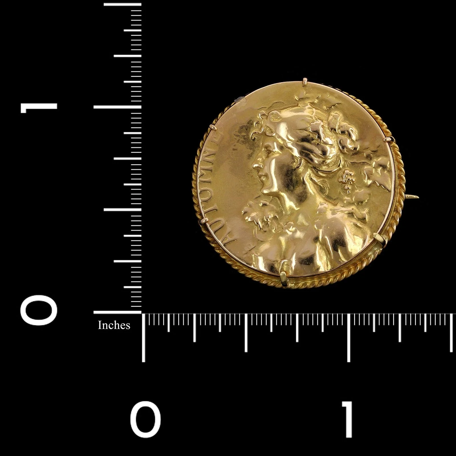 Antique 18K Yellow Gold 'Automne' Estate Pin - Image 3