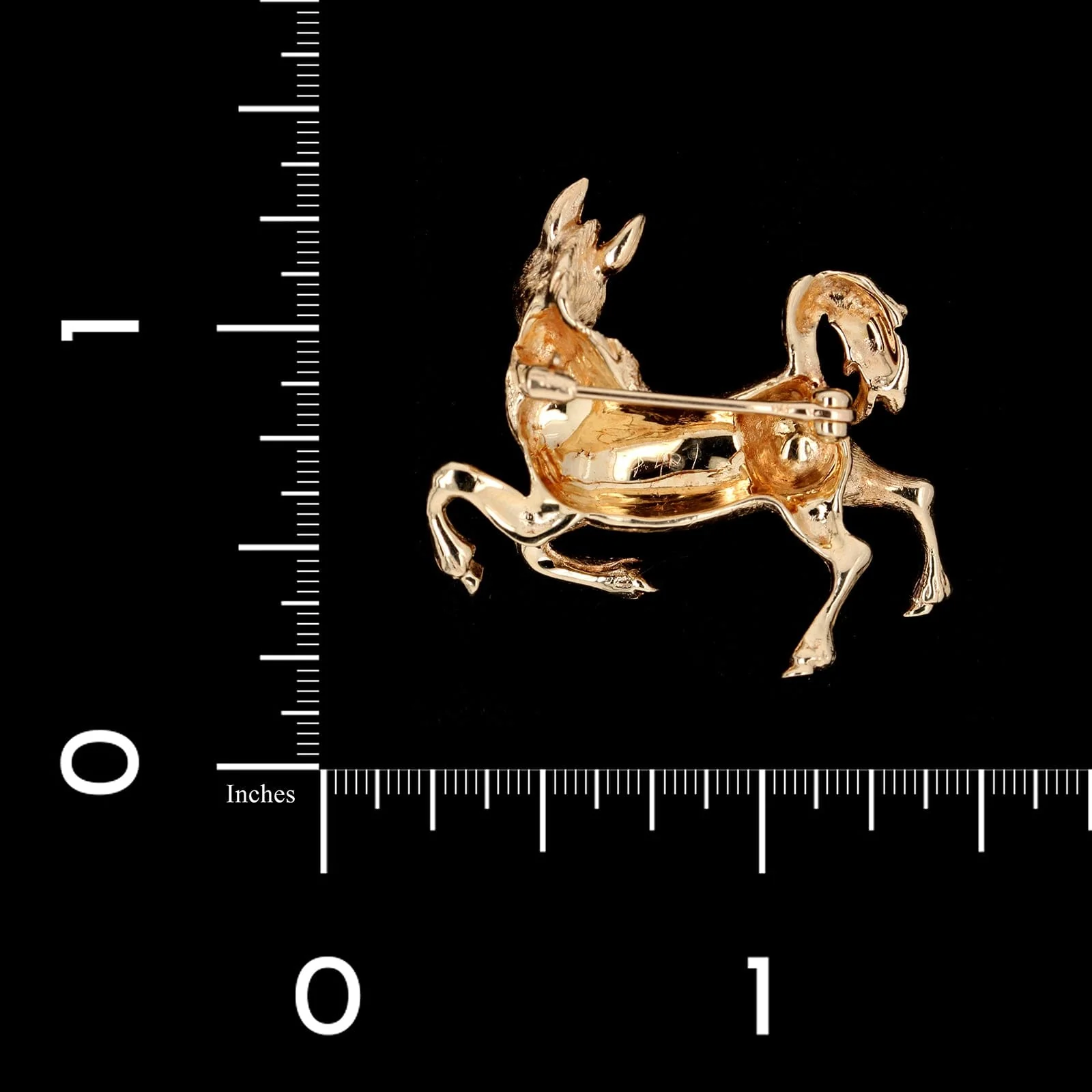 14K Yellow Gold Estate Donkey Pin - Image 2