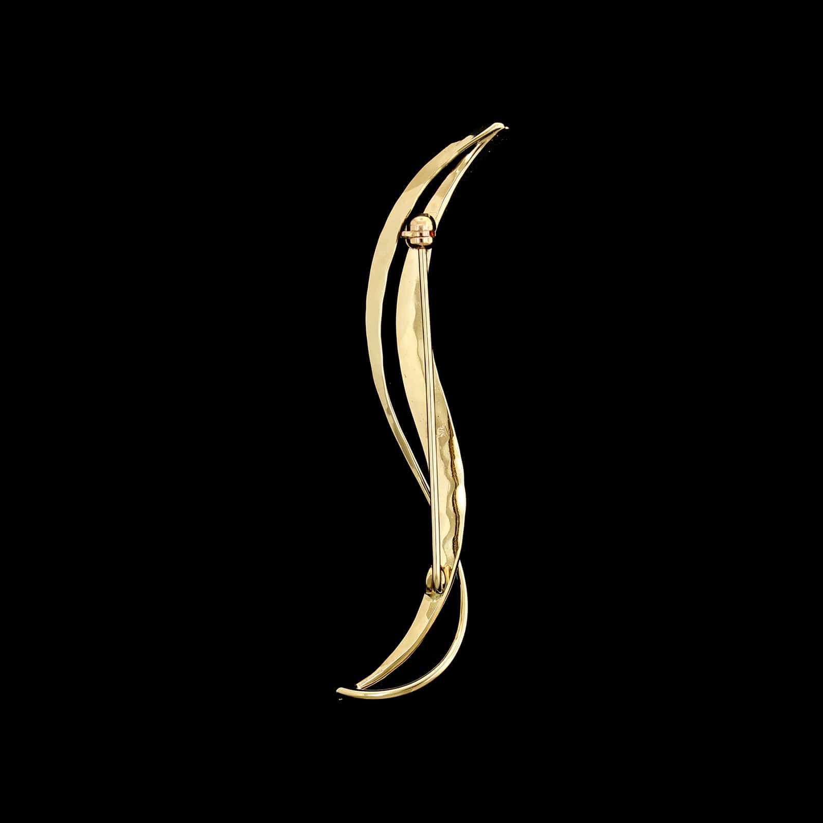 Tom Kruskal 14K Yellow Gold Estate Swirl Pin - Image 2