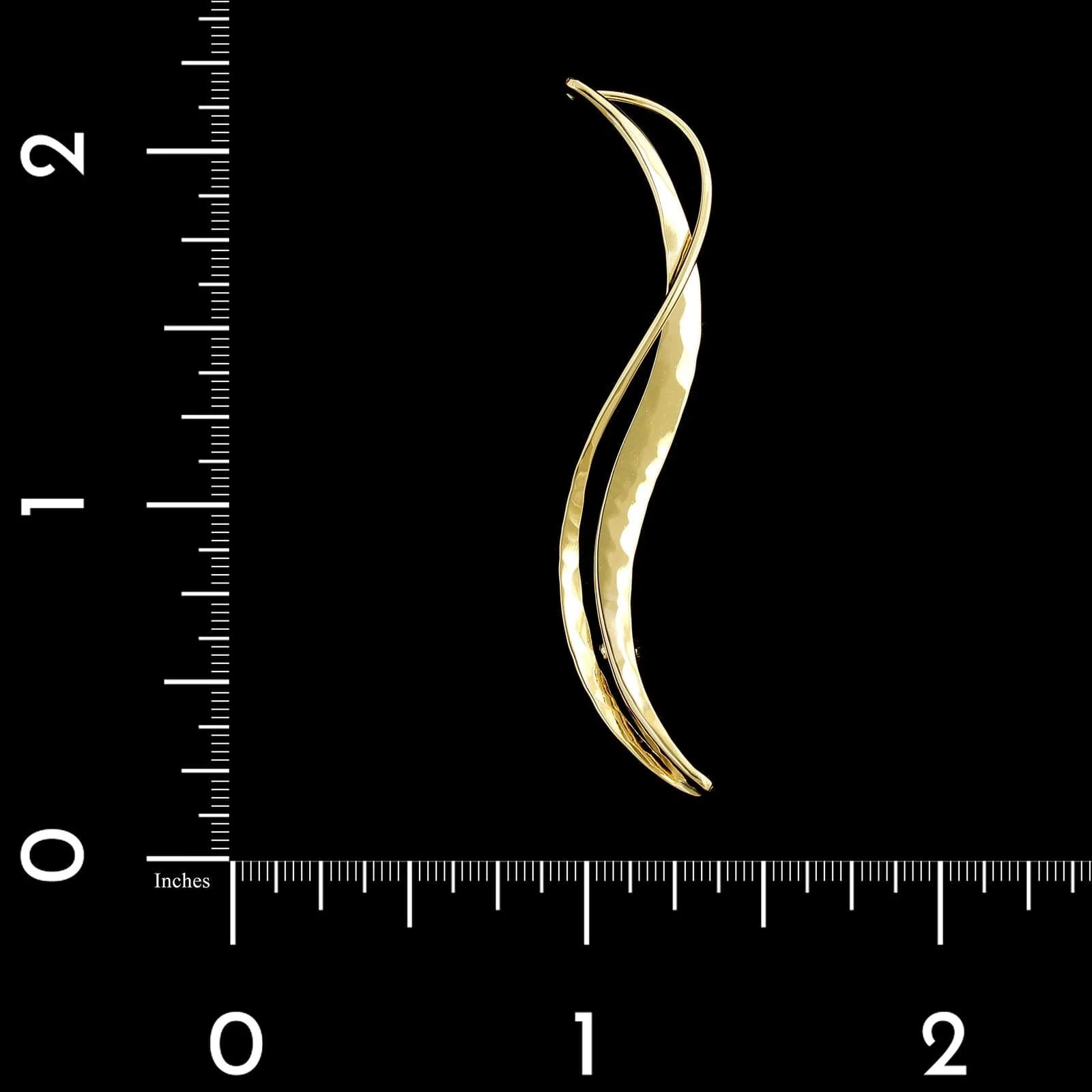 Tom Kruskal 14K Yellow Gold Estate Swirl Pin - Image 3