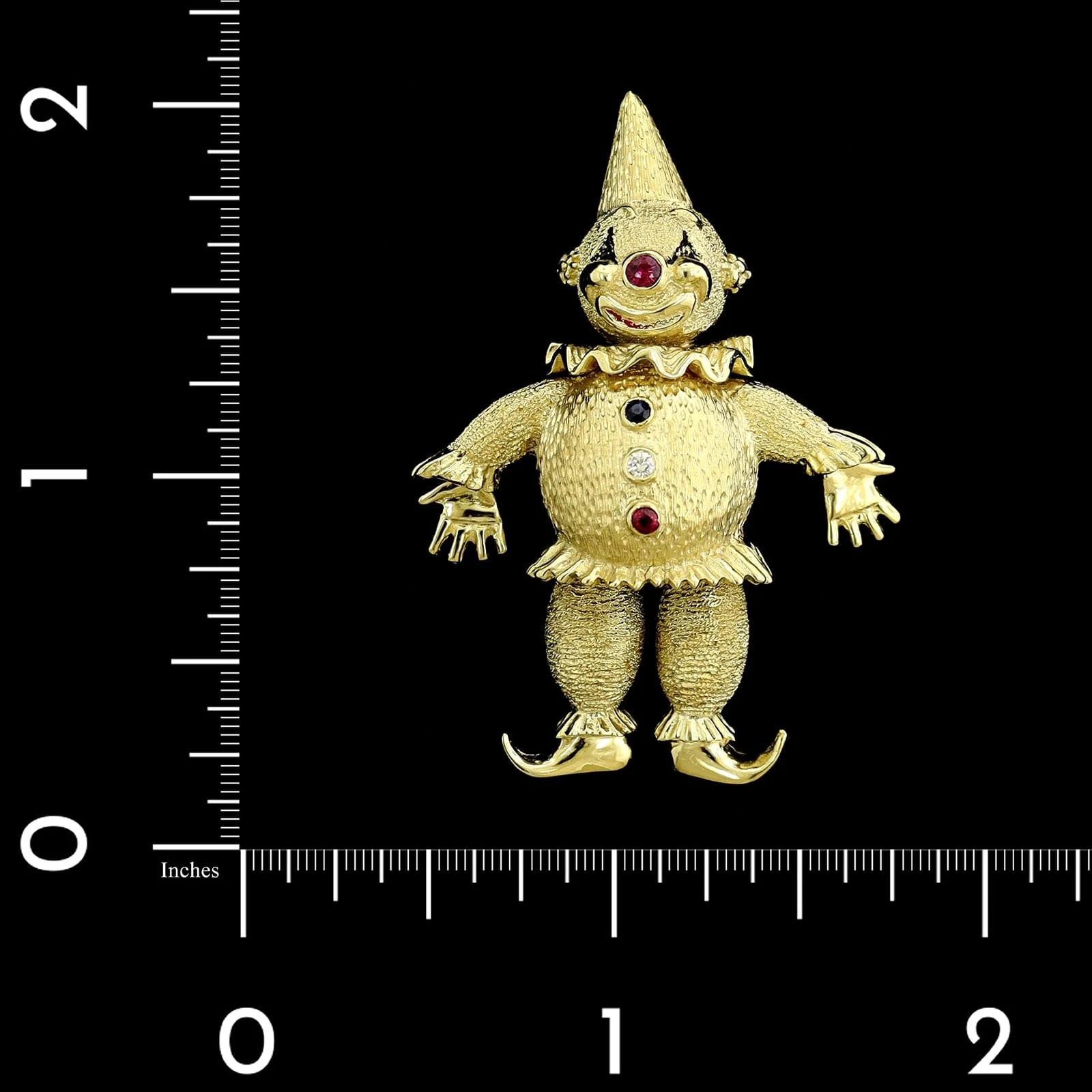 18K Yellow Gold Estate Clown Pin - Image 3