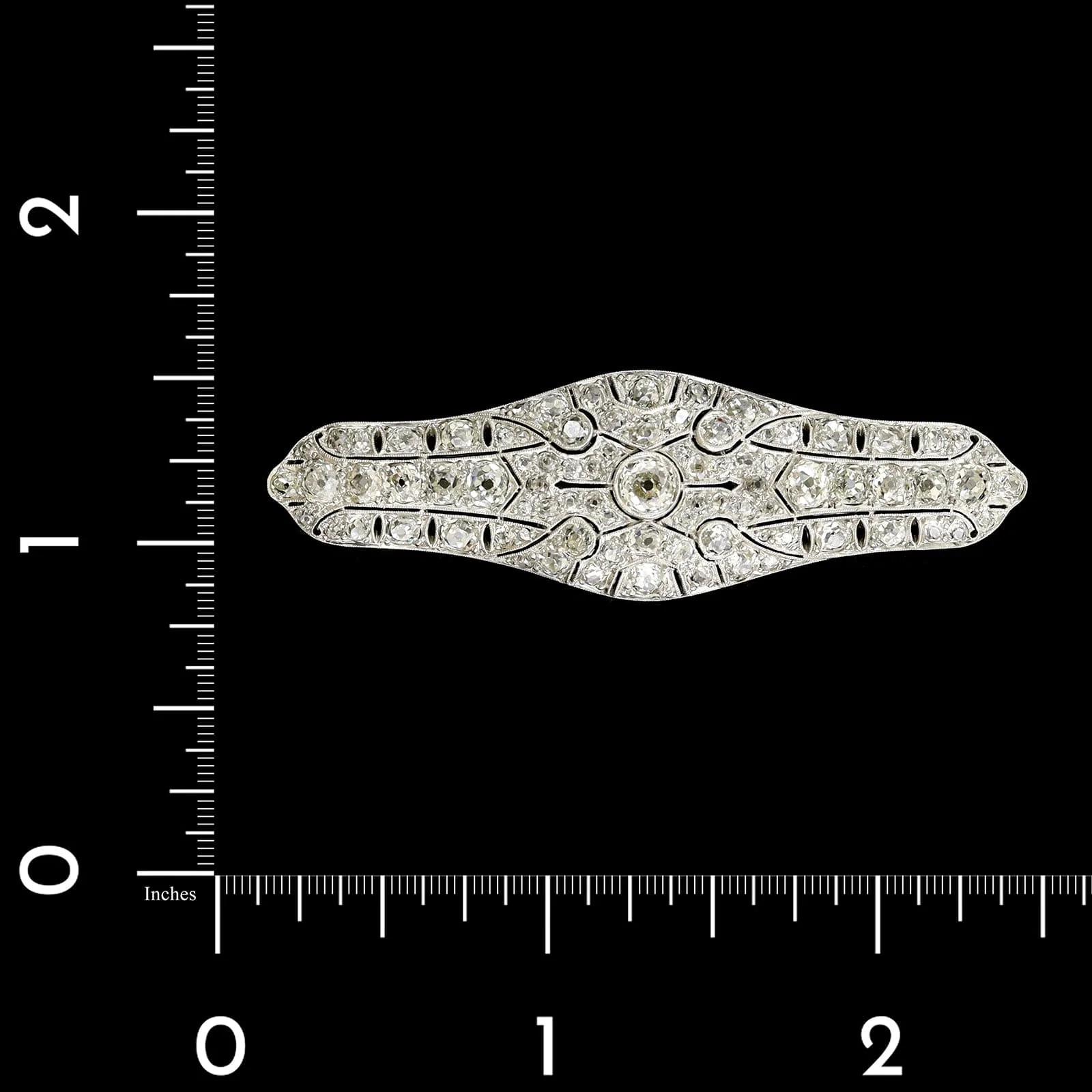 Art Deco Marcus & Co. Platinum Diamond Pin - Image 3