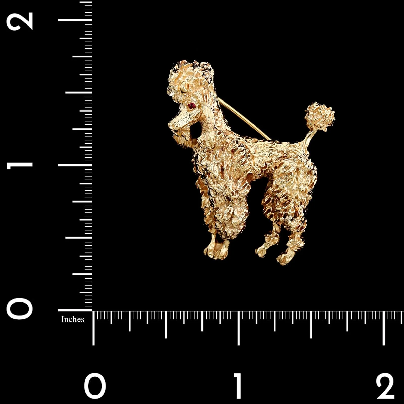Ruser 14K Yellow Gold Estate Poodle Pin - Image 3