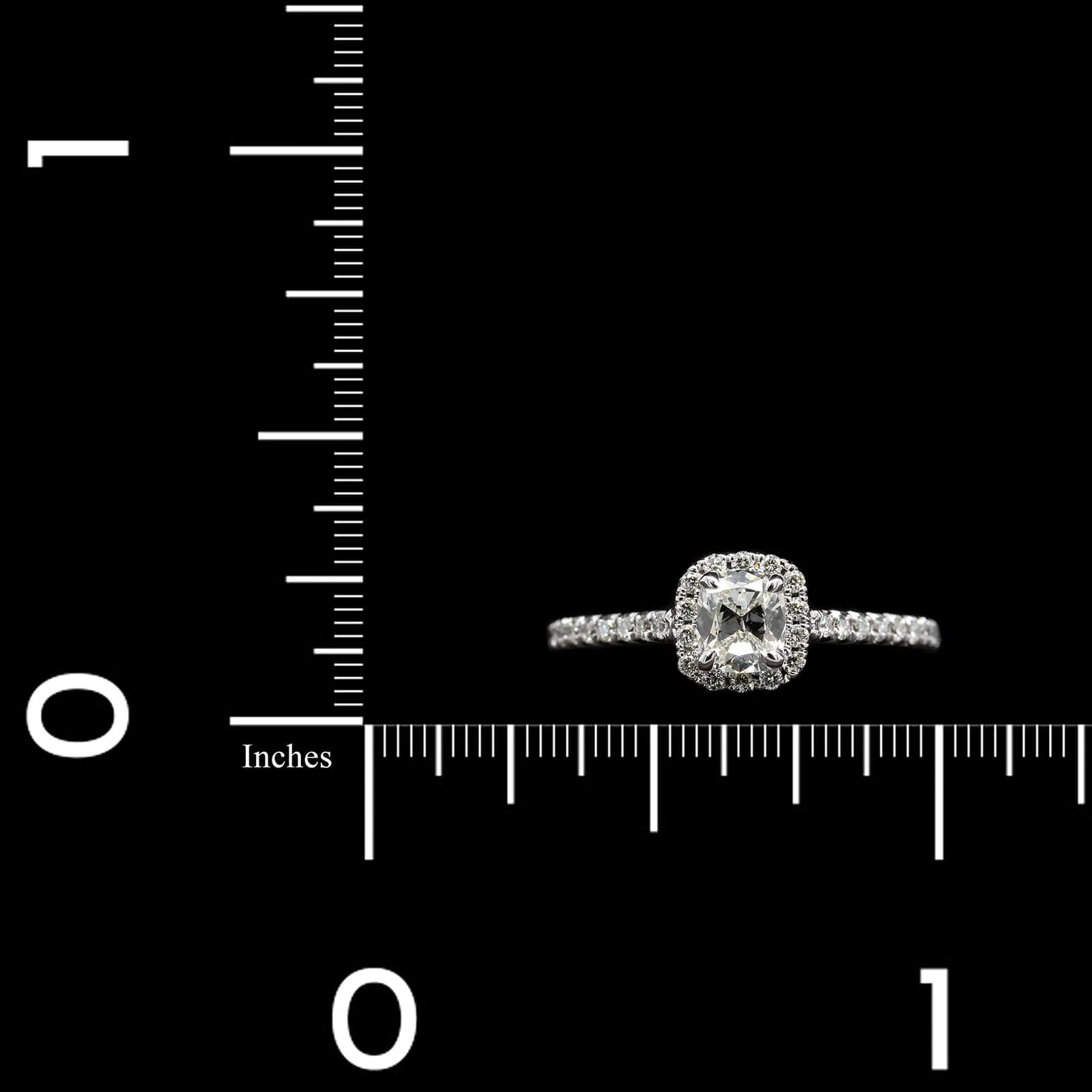 Henry Daussi 18K White Gold Estate Diamond Halo Ring - Image 4