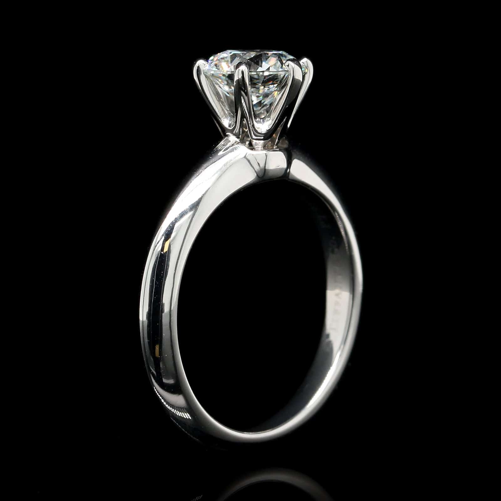 Tiffany & Co. Platinum Estate Diamond Solitaire Engagement Ring - Image 3