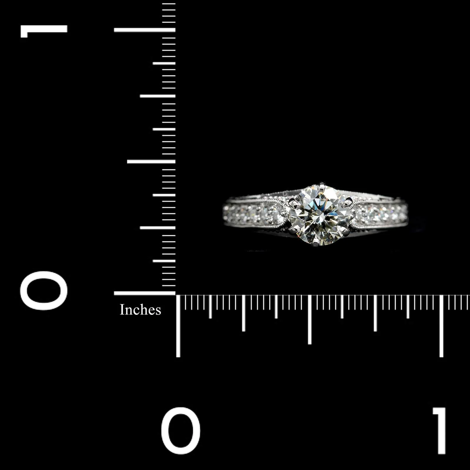 18K White Gold Estate Diamond Engagement Ring - Image 3