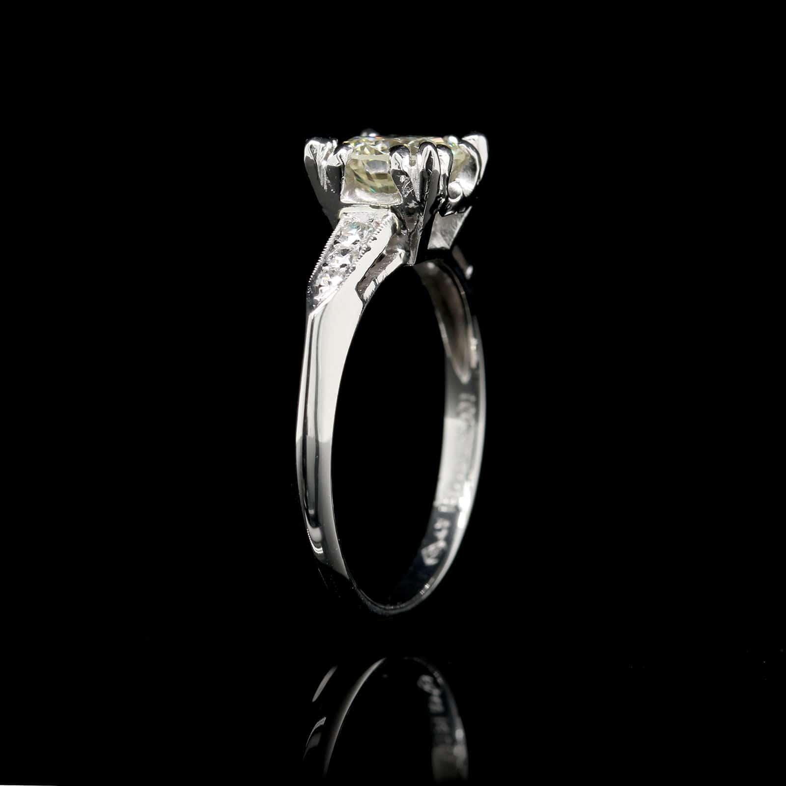 Platinum Estate Diamond Engagement Ring - Image 2