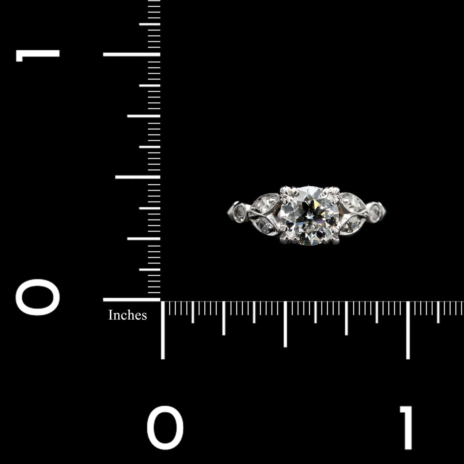 Vintage 14K White Gold Estate Diamond Engagement Ring - Image 3
