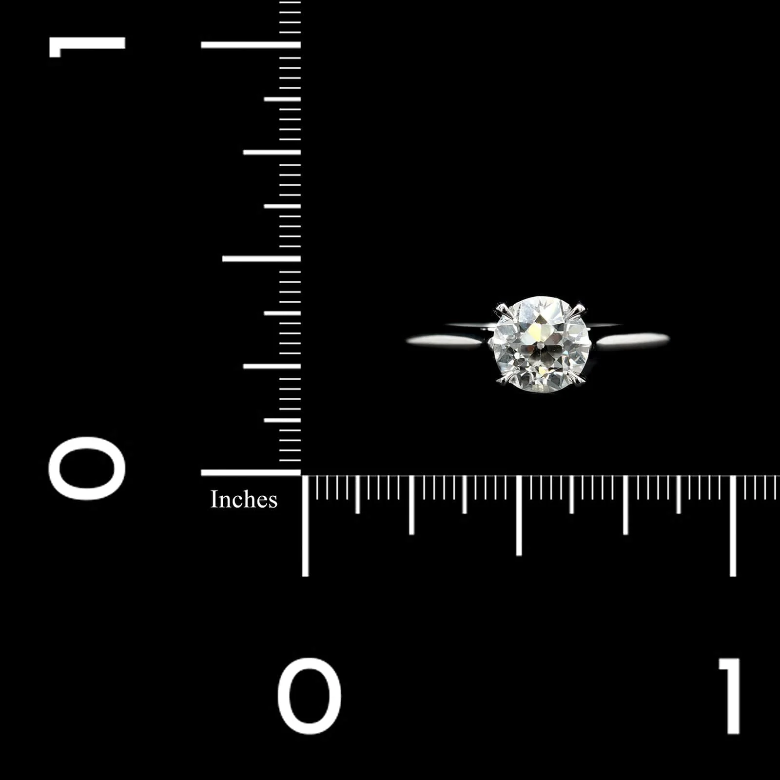 Platinum Estate Diamond Solitaire Engagement Ring - Image 3