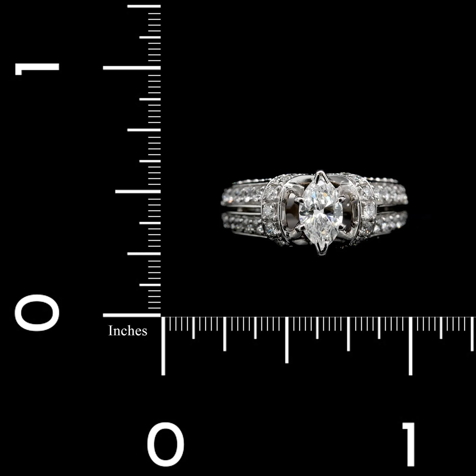 14K White Gold Estate Diamond Engagement Ring - Image 3