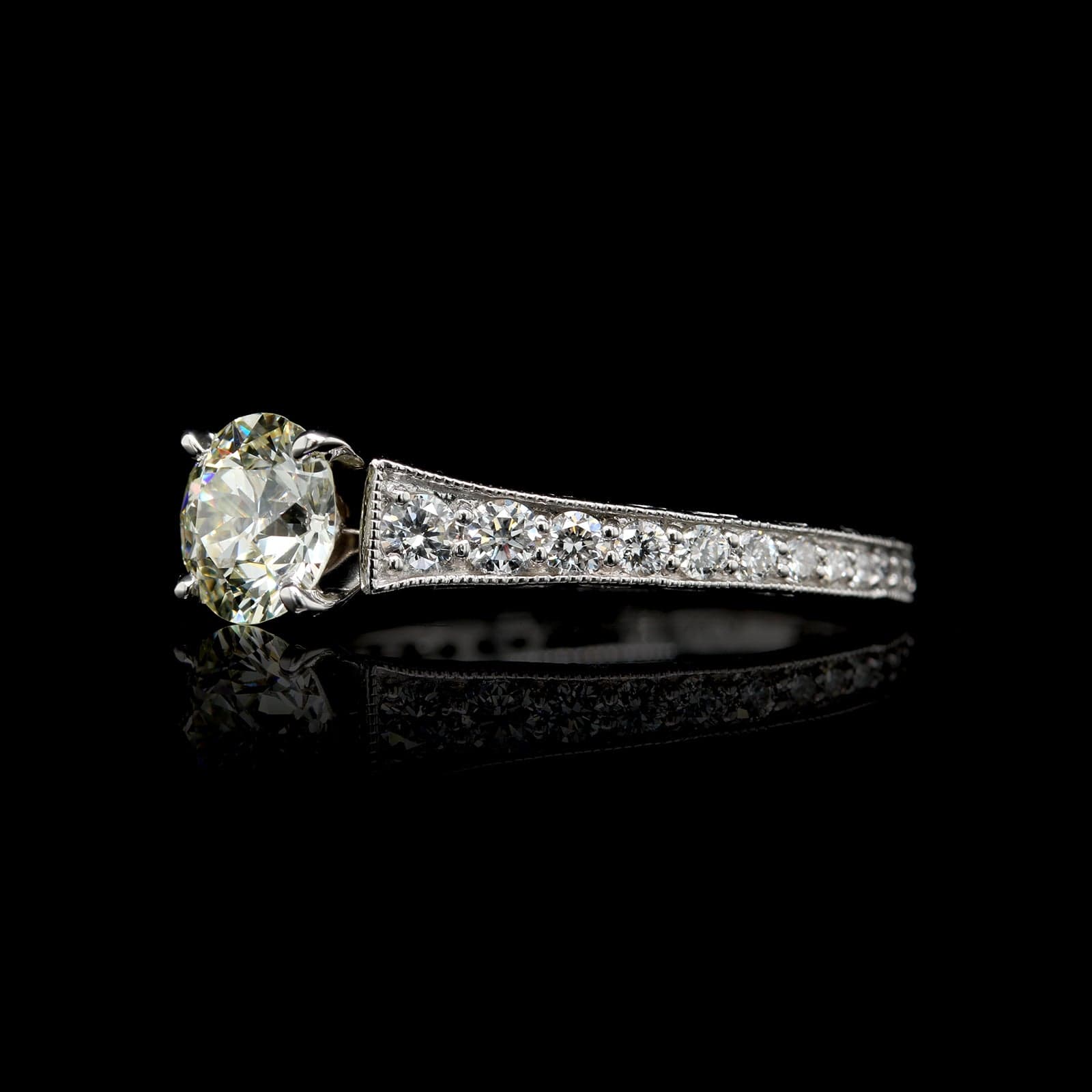 14K White Gold Estate Diamond Solitaire Engagement Ring