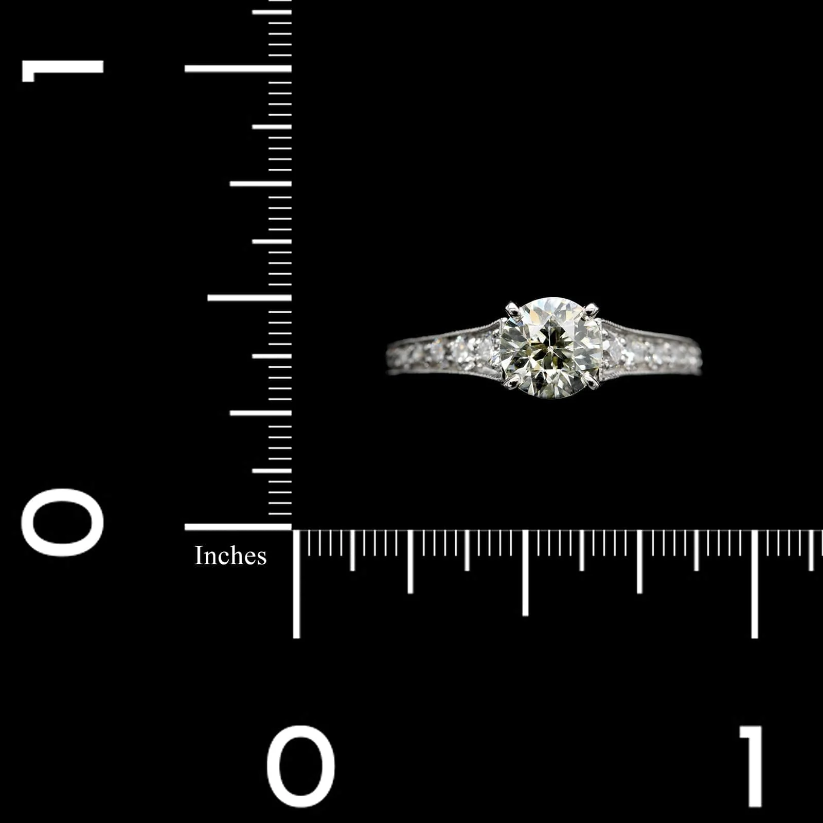 14K White Gold Estate Diamond Solitaire Engagement Ring - Image 3