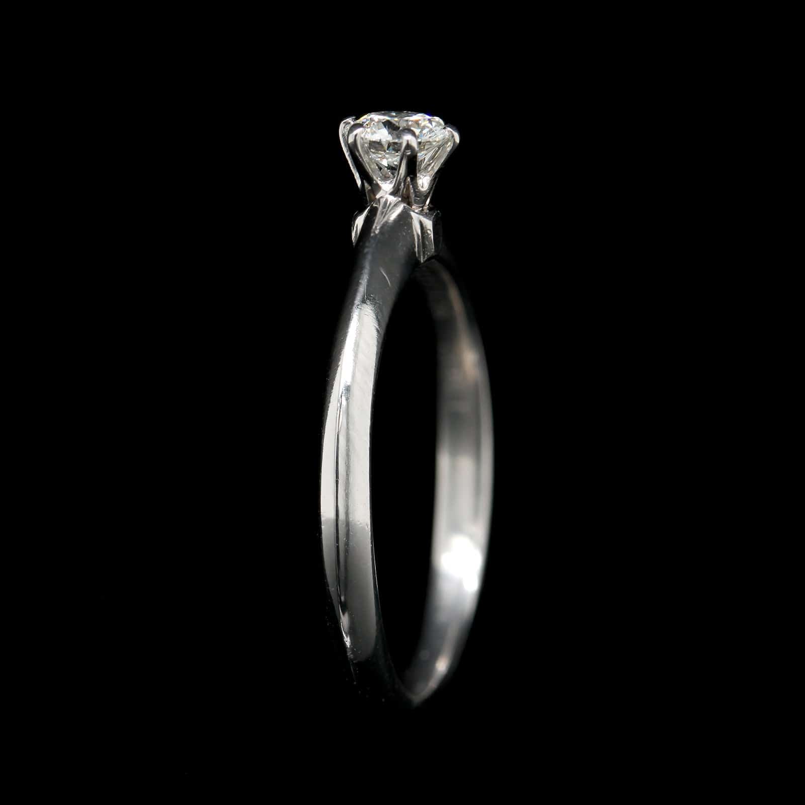Tiffany & Co. Platinum Estate Diamond Solitaire Engagement Ring - Image 2