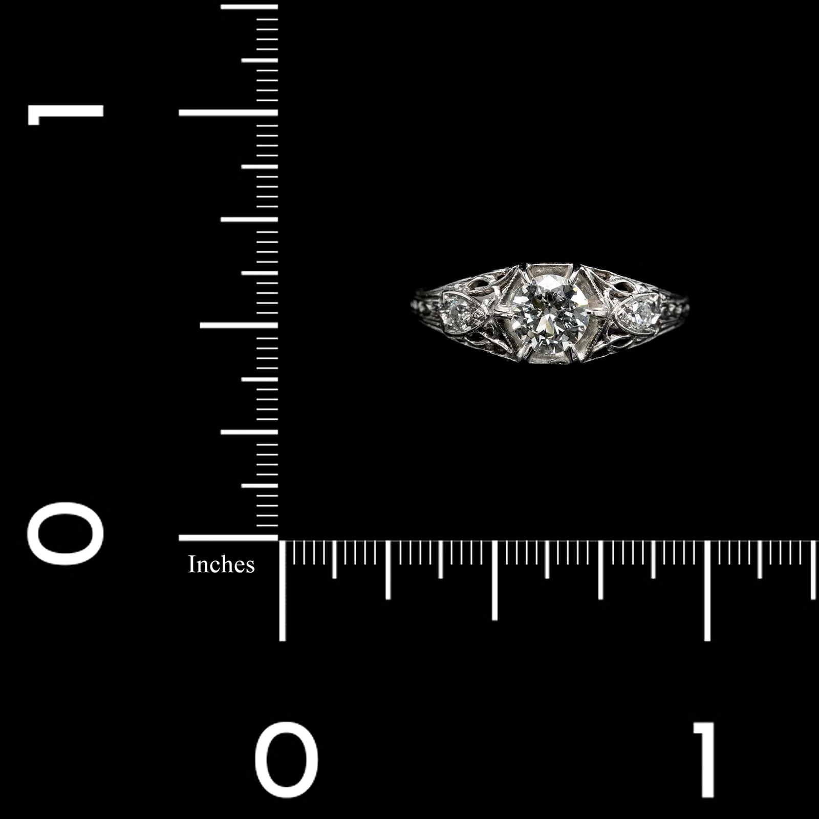 Art Deco Platinum Estate Diamond Ring - Image 3