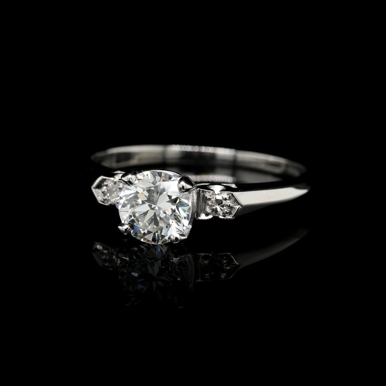 Platinum Estate Diamond Solitaire Ring