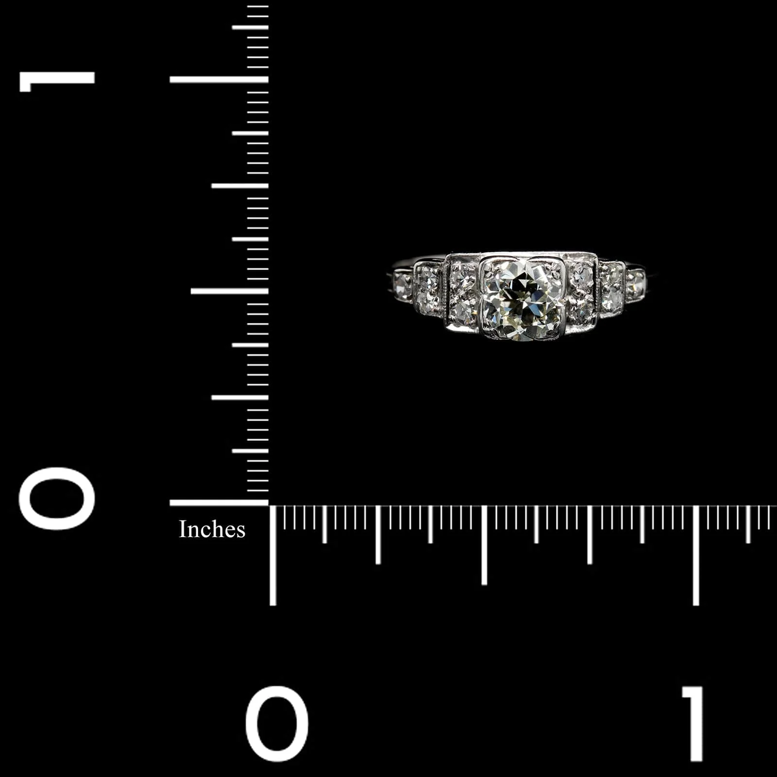 Vintage 14K White Gold Estate Diamond Engagement Ring - Image 3