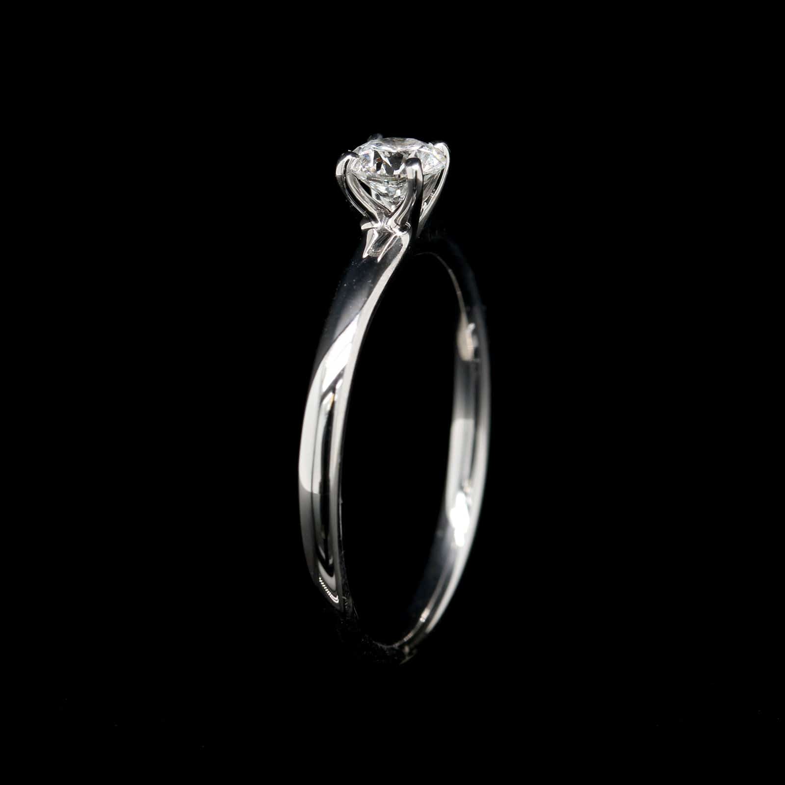 14K White Gold Estate Diamond Solitaire Engagement Ring - Image 2