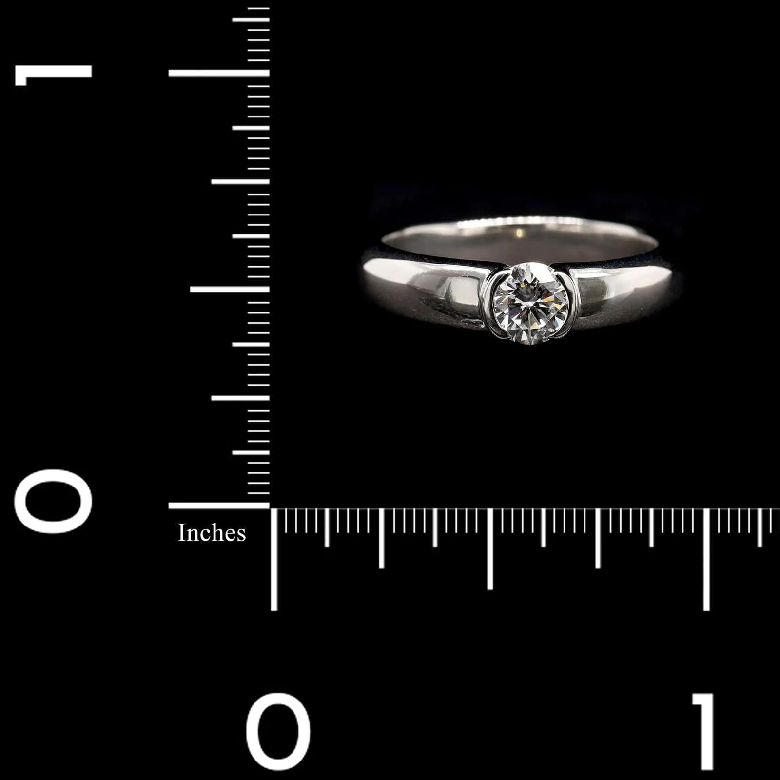 Tiffany & Co. Platinum Estate Diamond Etoile Engagement Ring - Image 3