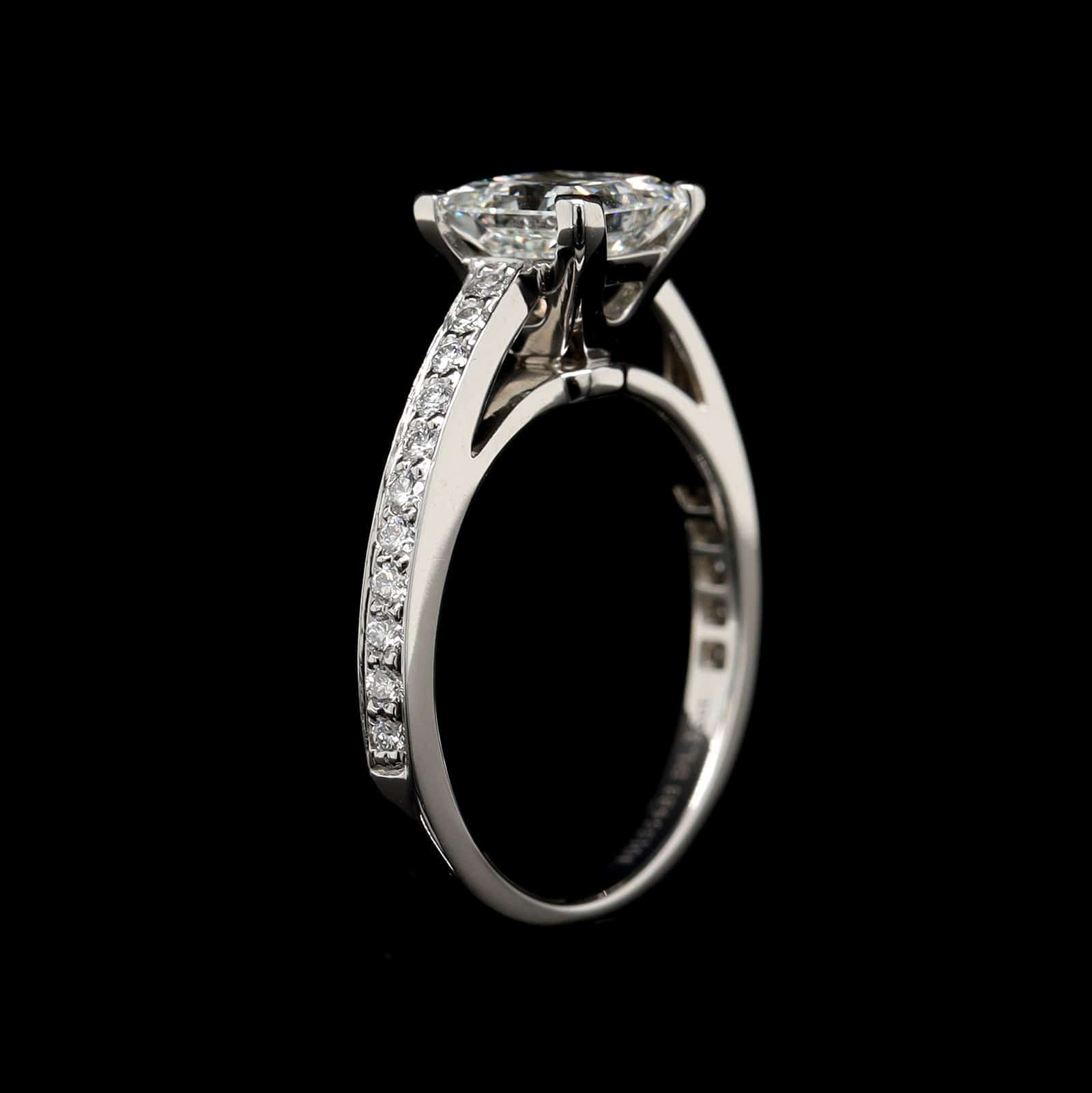 Tiffany & Co. Platinum Estate Diamond Grace Engagement Ring - Image 2