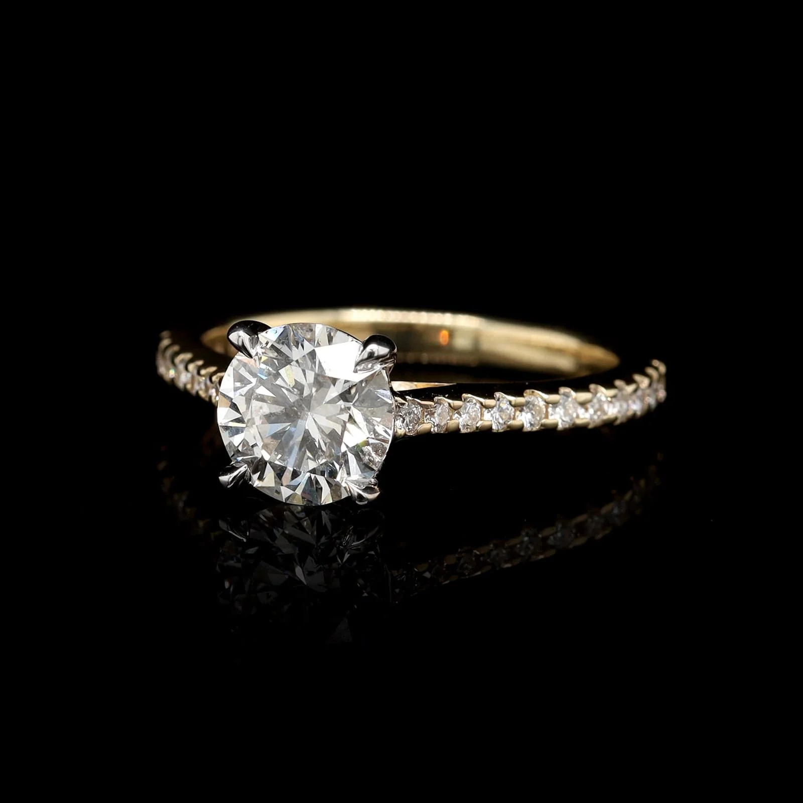18K Yellow Gold Estate Diamond Solitaire Engagement Ring