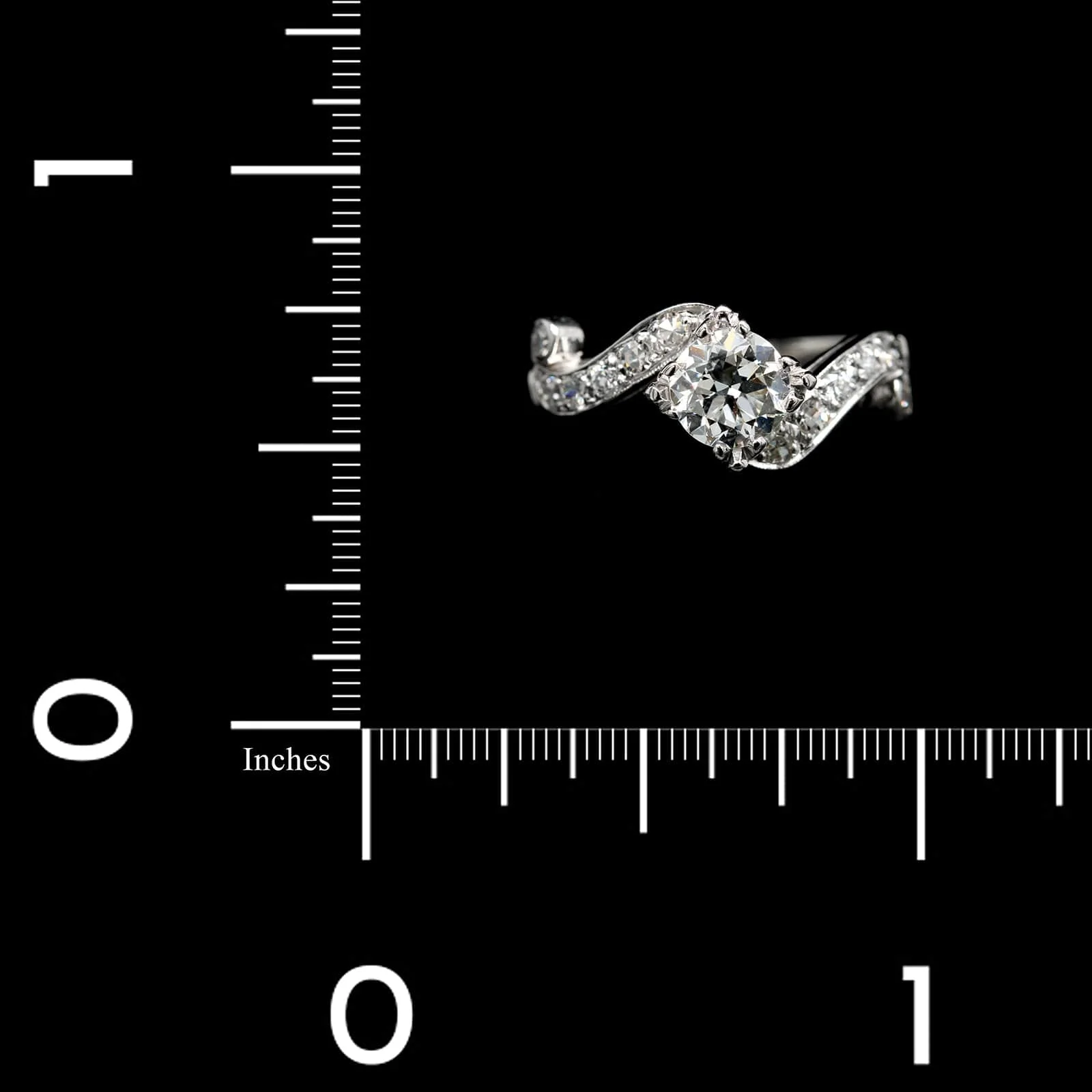 Vintage Platinum Estate Diamond Solitaire Engagement Ring - Image 3