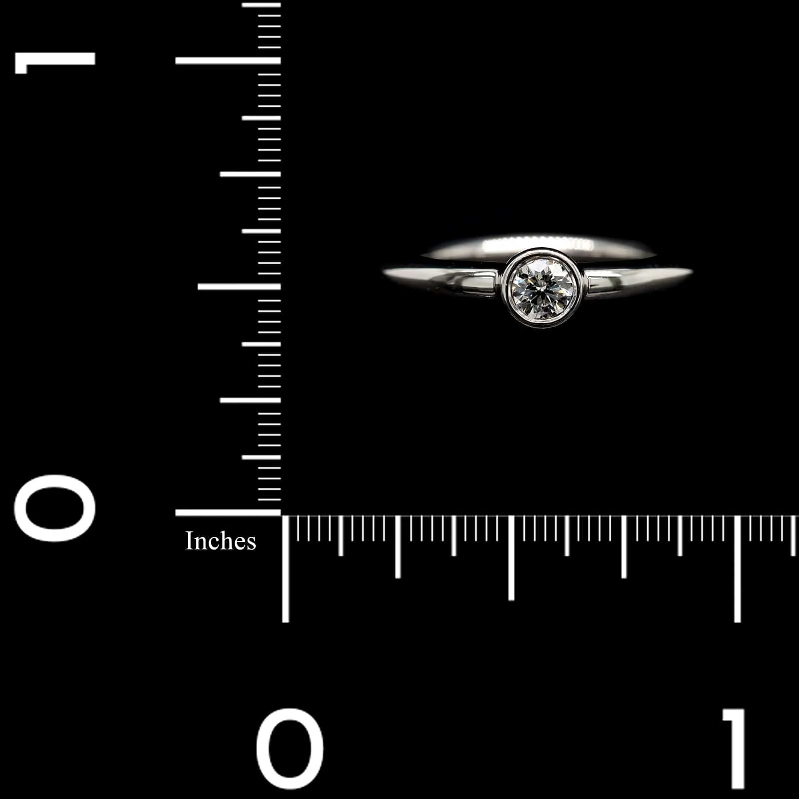 Tiffany & Co. Platinum Estate Diamond Solitaire Engagement Ring - Image 3