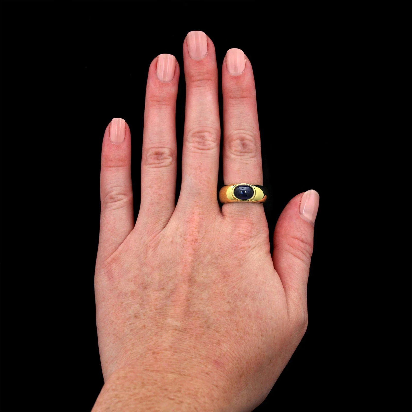 Jean Vitau 18K Yellow Gold Estate Sapphire Ring - Image 2