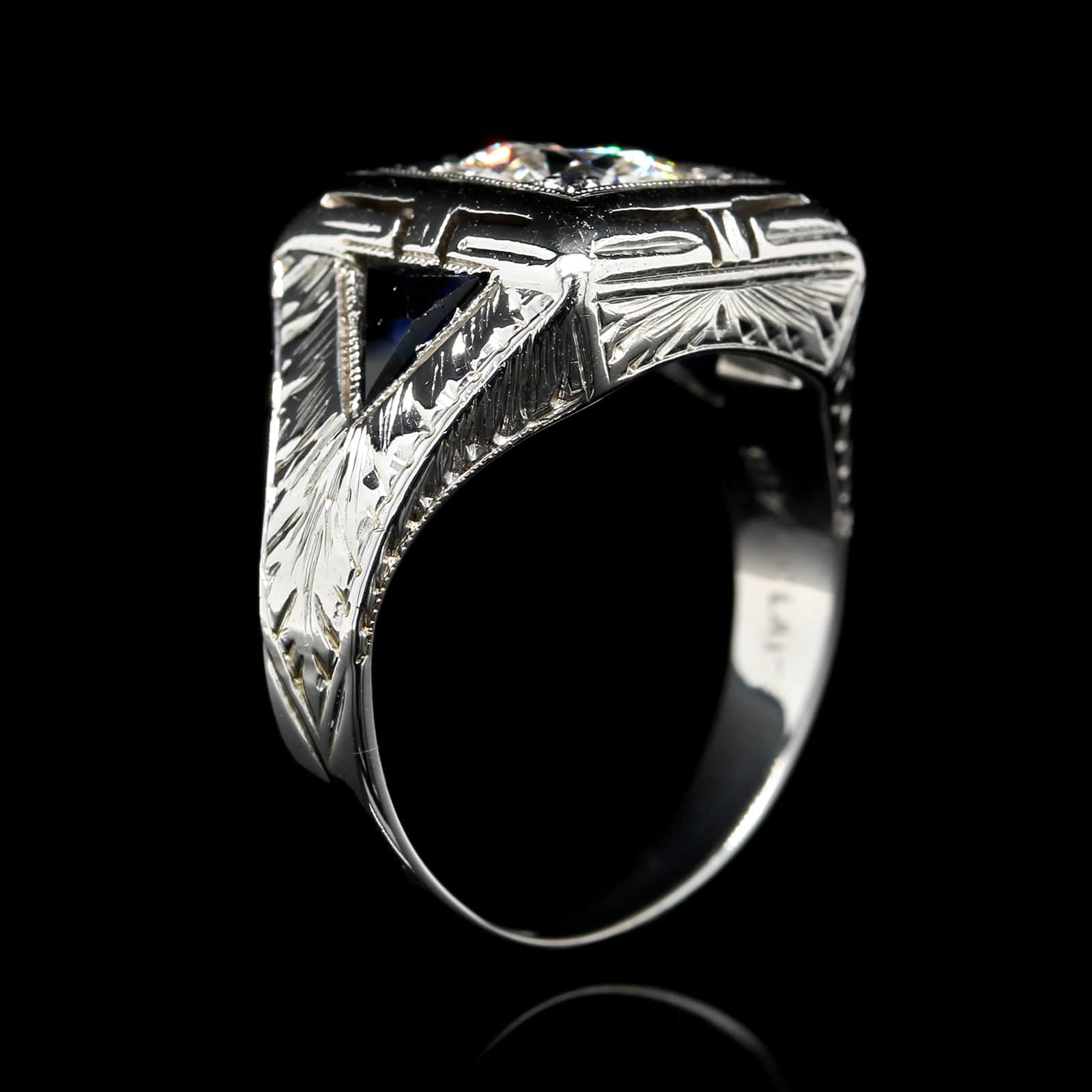 Vintage Belais 18K White Gold Estate Diamond Ring - Image 3