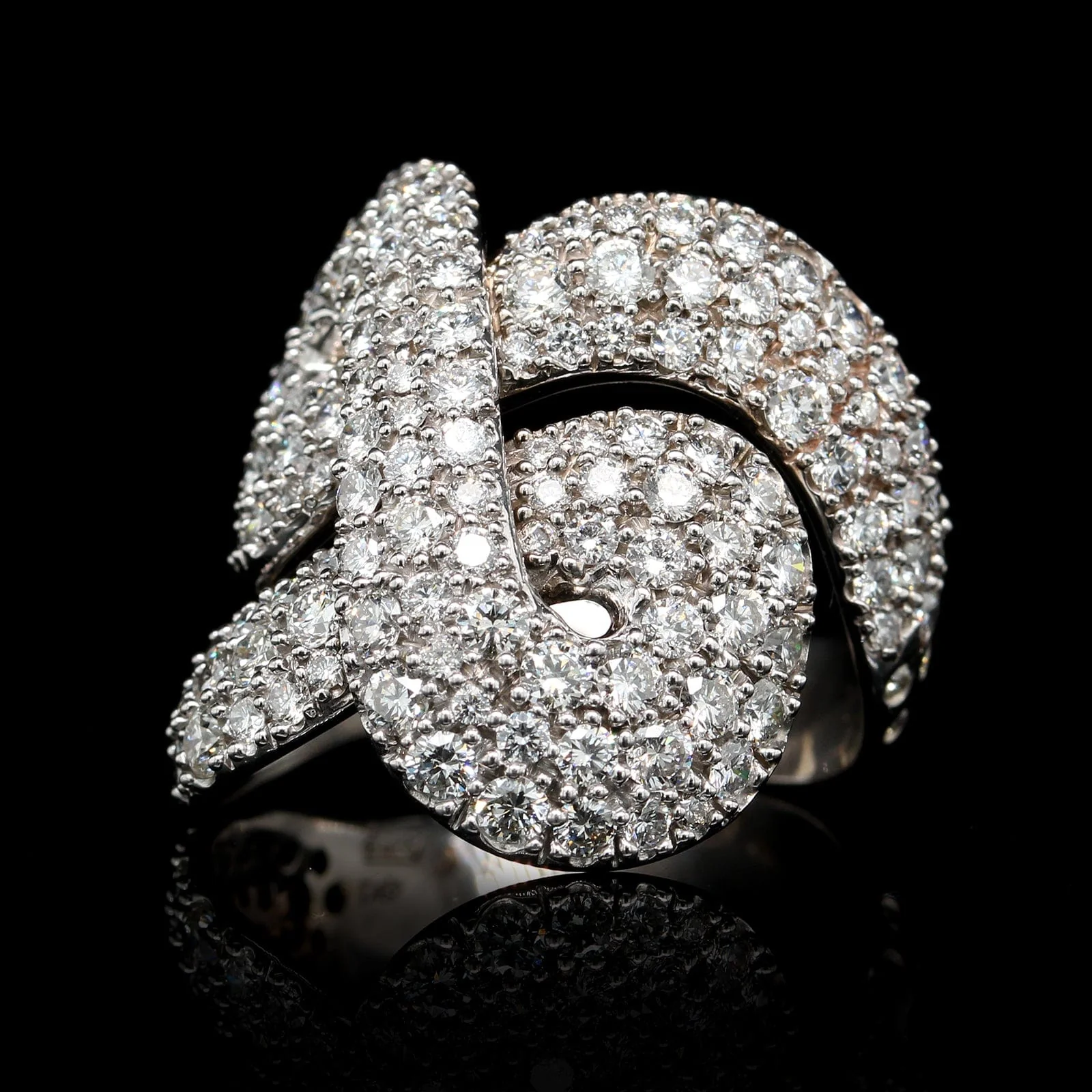 H. Stern 18K White Gold Estate Diamond Celtic Dunes Ring