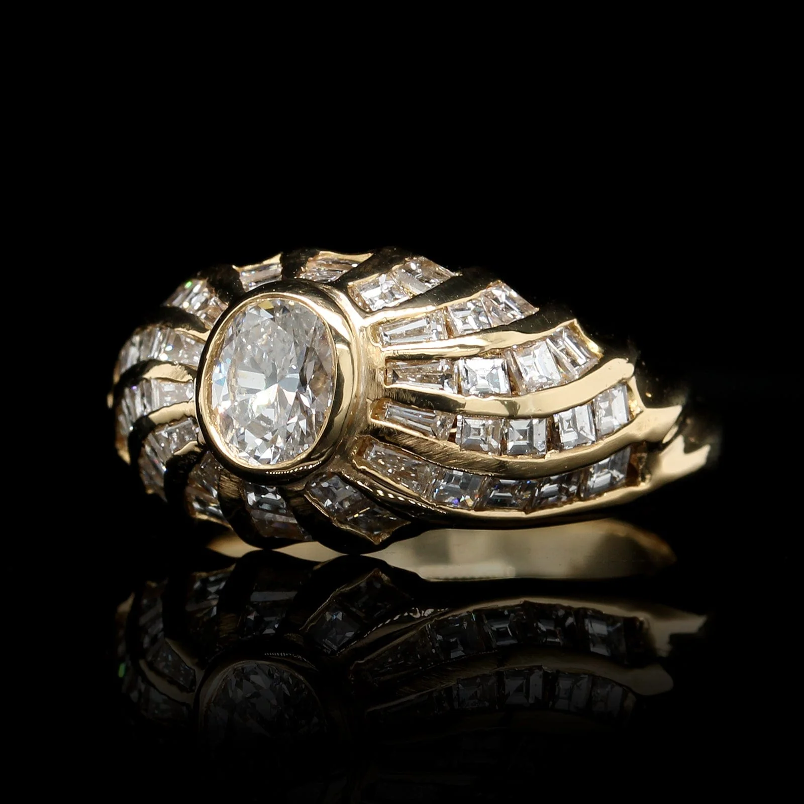 18K Yellow Gold Estate Diamond Ring