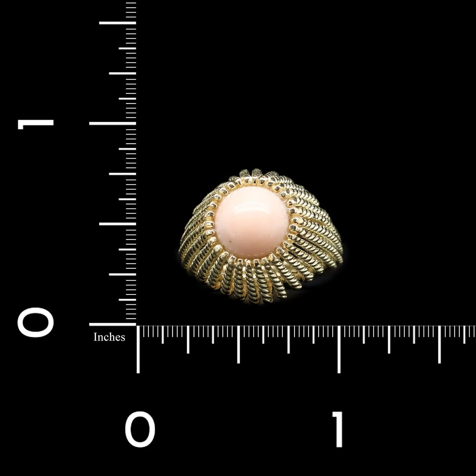 14K Yellow Gold Estate Coral Ring - Image 4