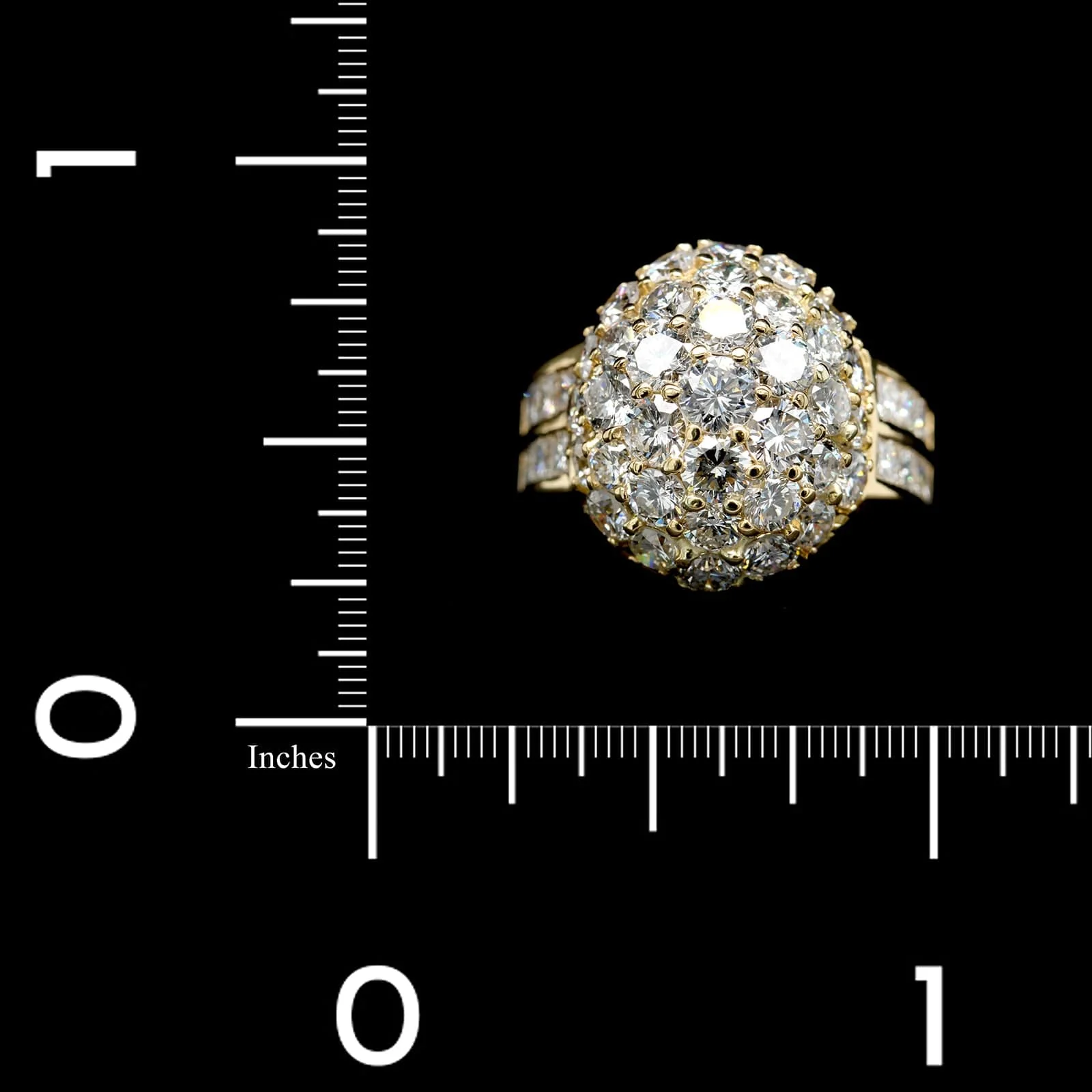 18K Yellow Gold Estate Diamond Cluster Ring - Image 3