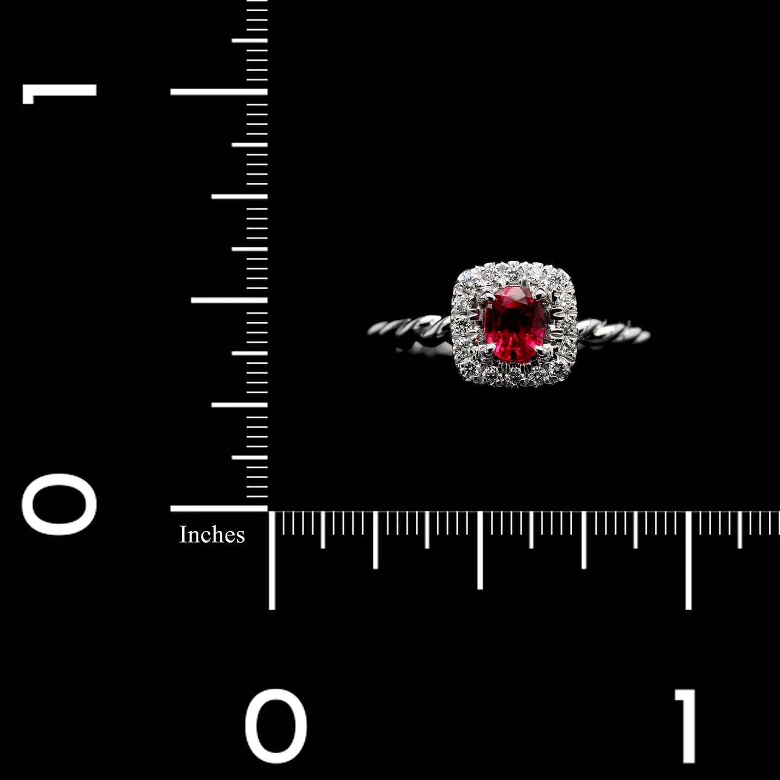 18K White Gold Estate Ruby and Diamond Ring - Image 3