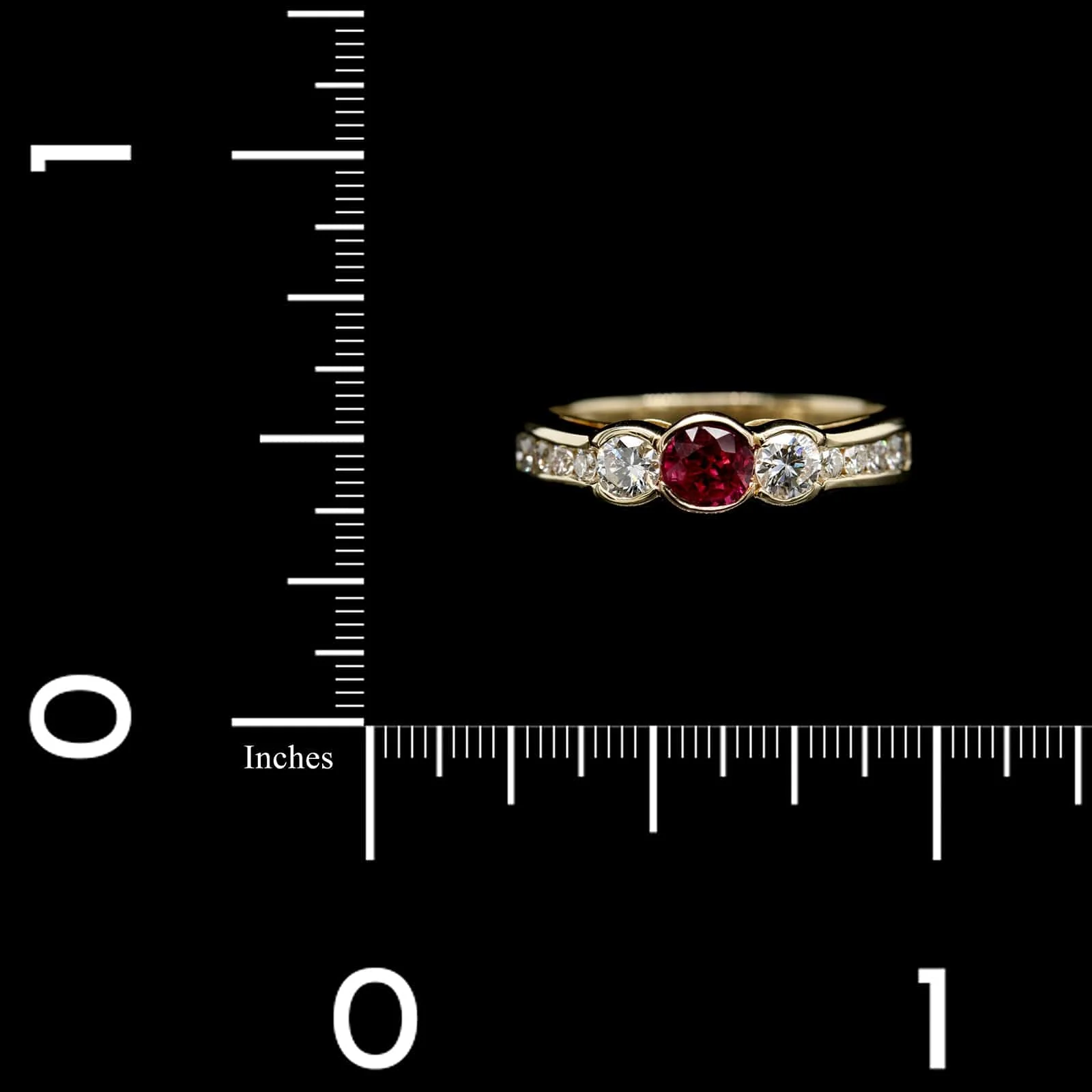 14K Yellow Gold Estate Ruby and Diamond Ring - Image 3