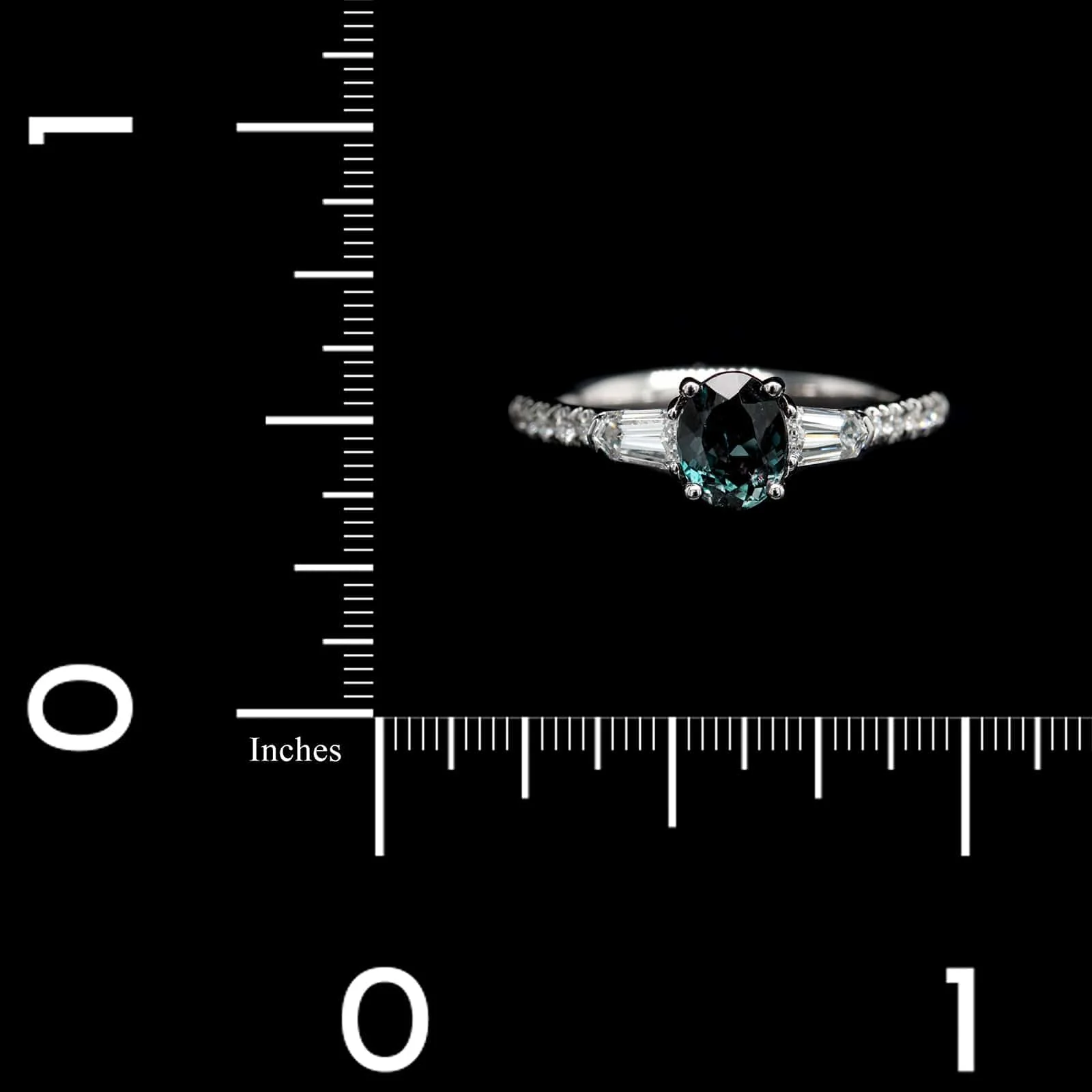Mark Henry 18K White Gold Estate Alexandrite and Diamond Ring - Image 3