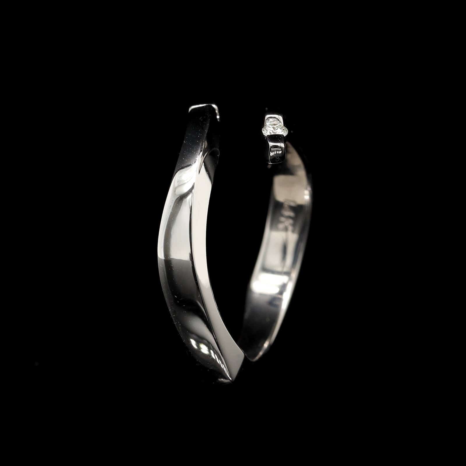 14K White Gold Estate Diamond Bypass Ring - Image 2