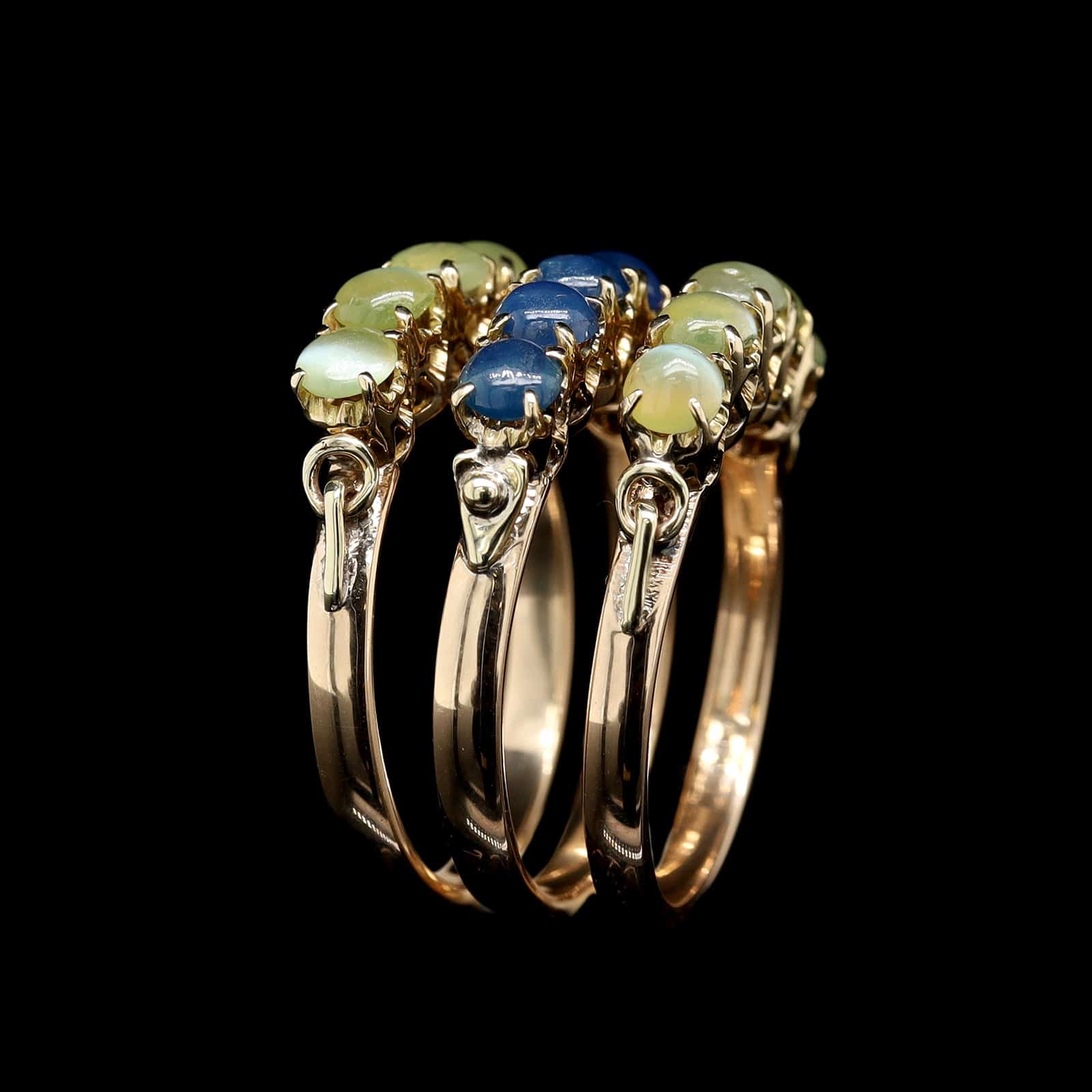 14K Yellow Gold Estate Set of Three Stack Rings - Image 3
